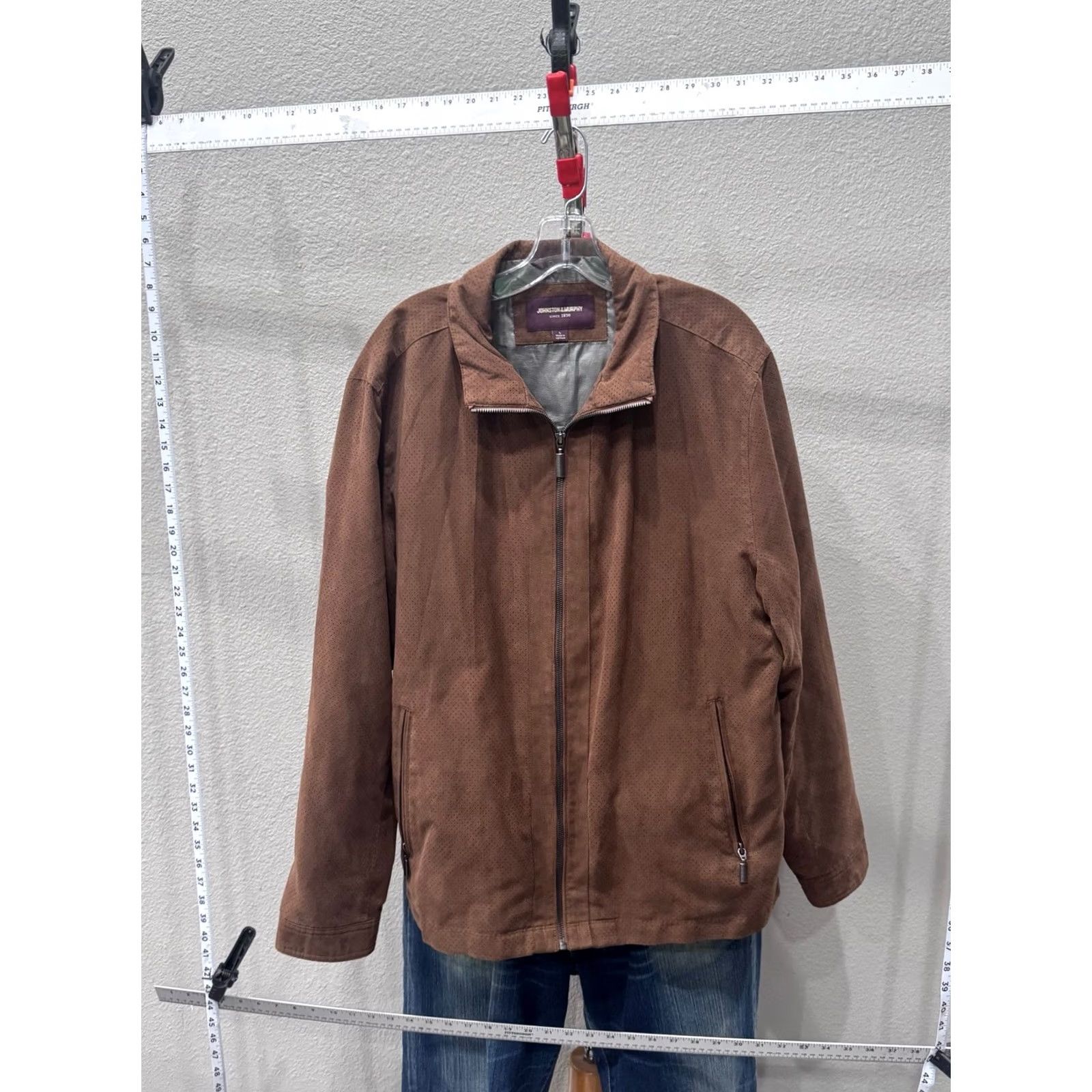 Johnston & Murphy Johnson & Murphy Poly Faux Leather Zippered SWEATER Large L Men Cardigan Multicolor 100% Happiness Guarantee Mens Size US L / EU 52-54 / 3 - 2 Thumbnail