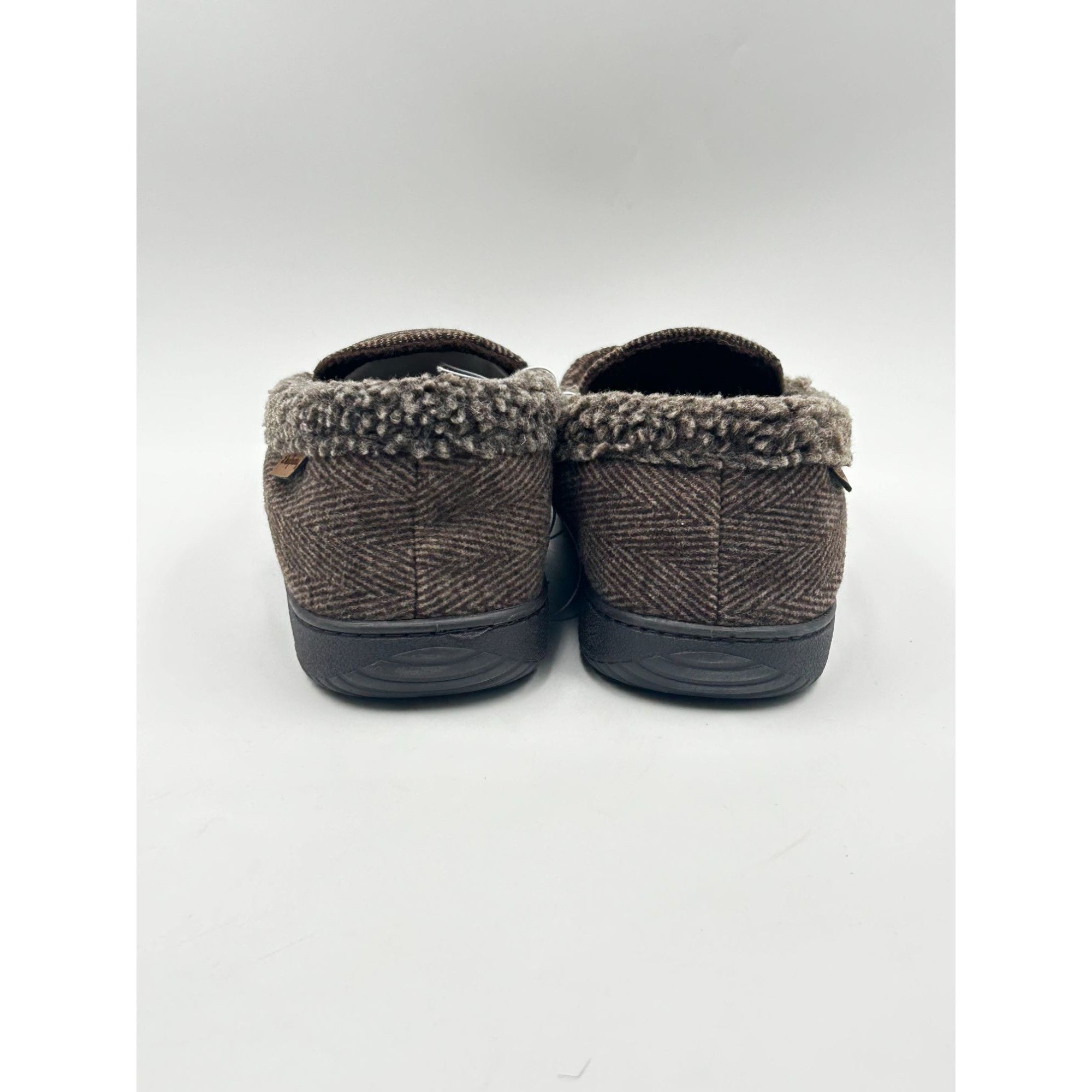 Other Dearfoams Mens Slippers M9-10 Brown Herringbone Memory Foam Size US 9 / EU 42 - 3 Thumbnail