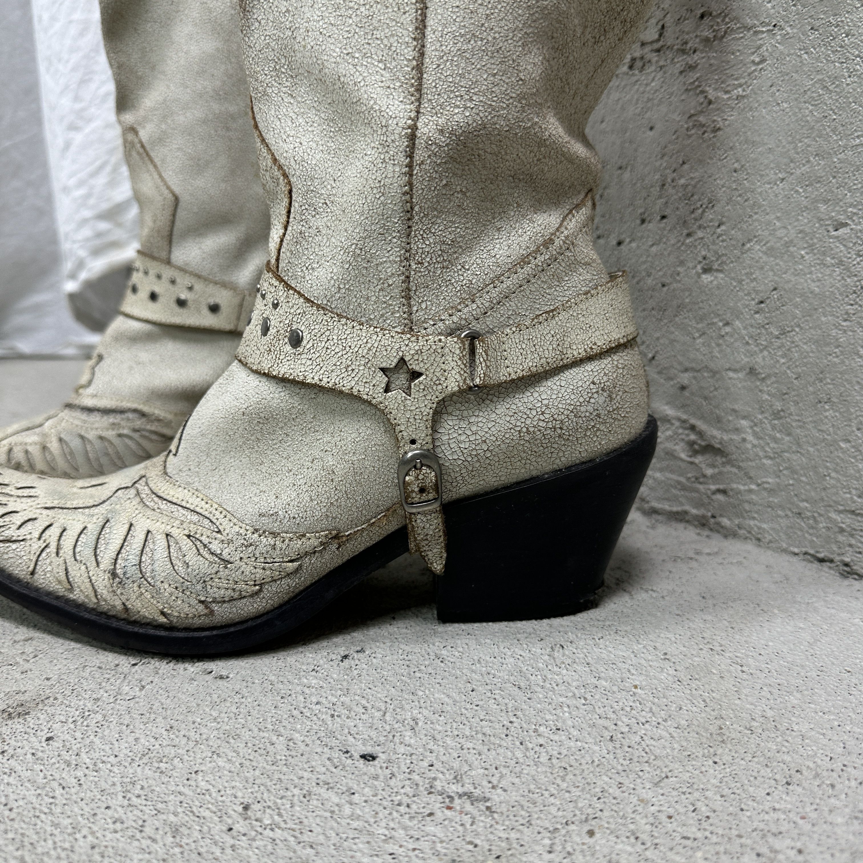 Vintage Vintage Cracked Leather Western Cowboy Boots Y2K Size US 9 / IT 39 - 6 Thumbnail