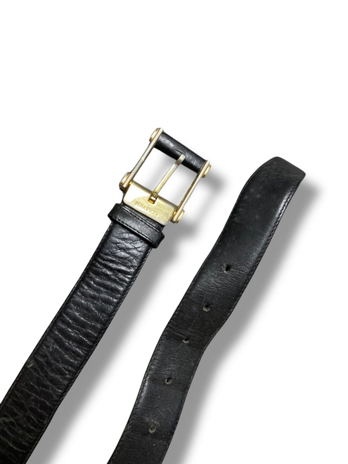 Japanese Brand NINA RICCI Genuine Leather Belt (142) Size 38 - 3 Thumbnail