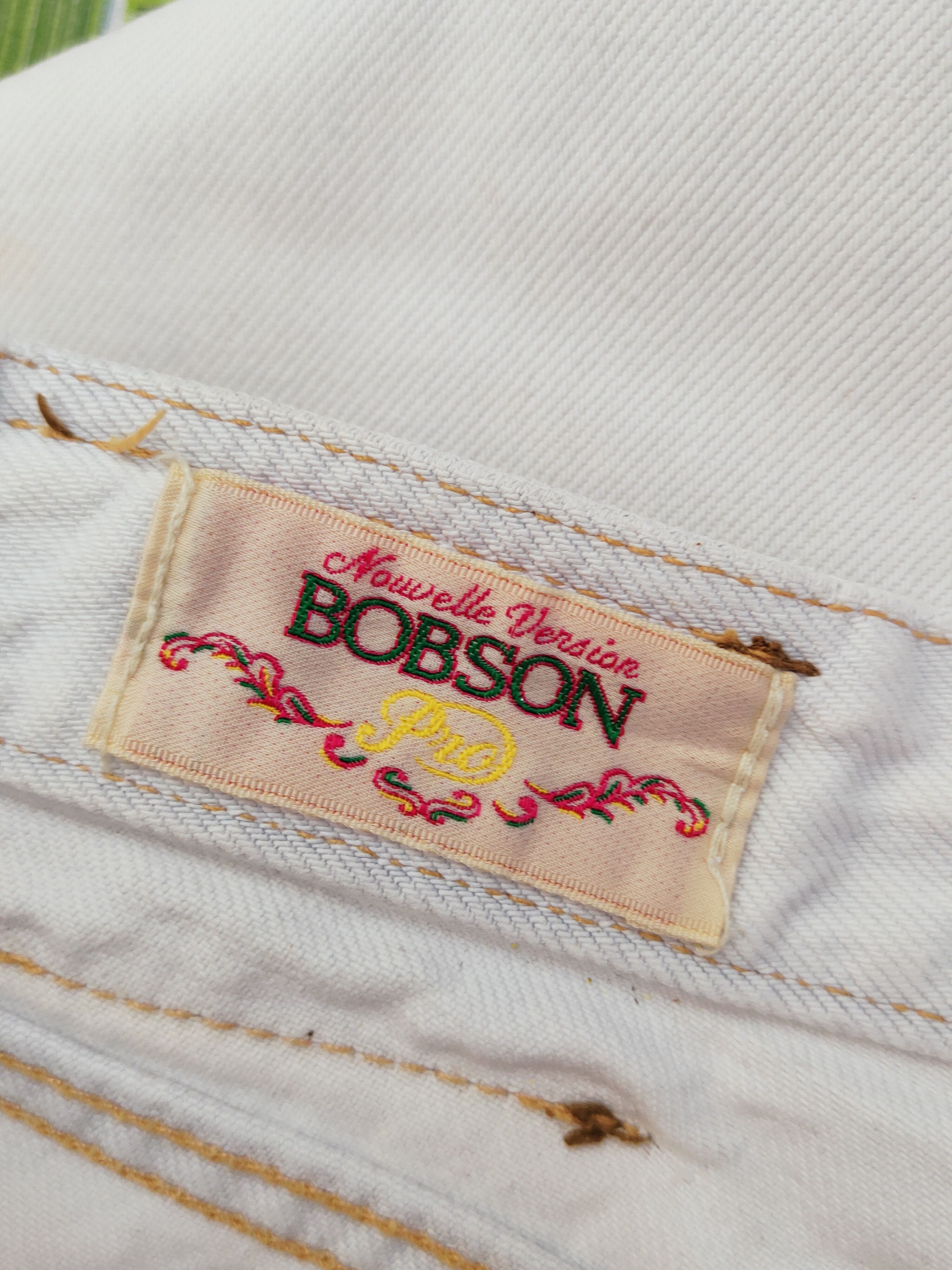 Japanese Brand Bobson Pro White vintage Distressed Ripped Jeans #W543 Size US 33 - 17 Thumbnail