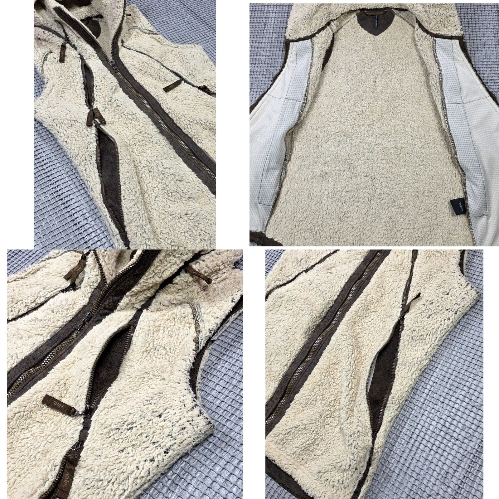 Vintage Kuhl Womens Flight Vest XS Beige Fleece Hooded Full Zip Vest, High Pile, Size XS, Beige, Casual, Travel, Outdoor, Women Size XS / US 0-2 / IT 36-38 - 8 Thumbnail