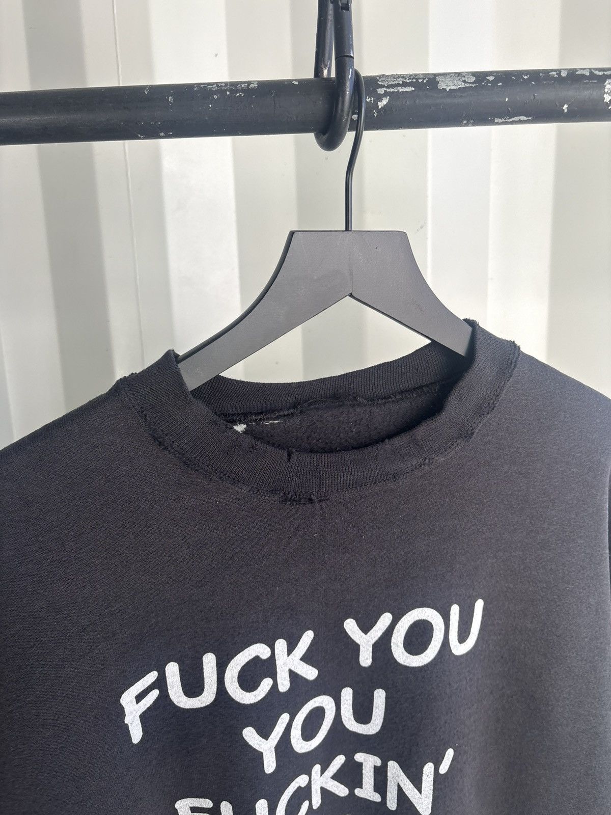 Vintage Thrashed Fuck You Distressed Faded Sweater Grunge Boxy Band Size US L / EU 52-54 / 3 - 5 Thumbnail