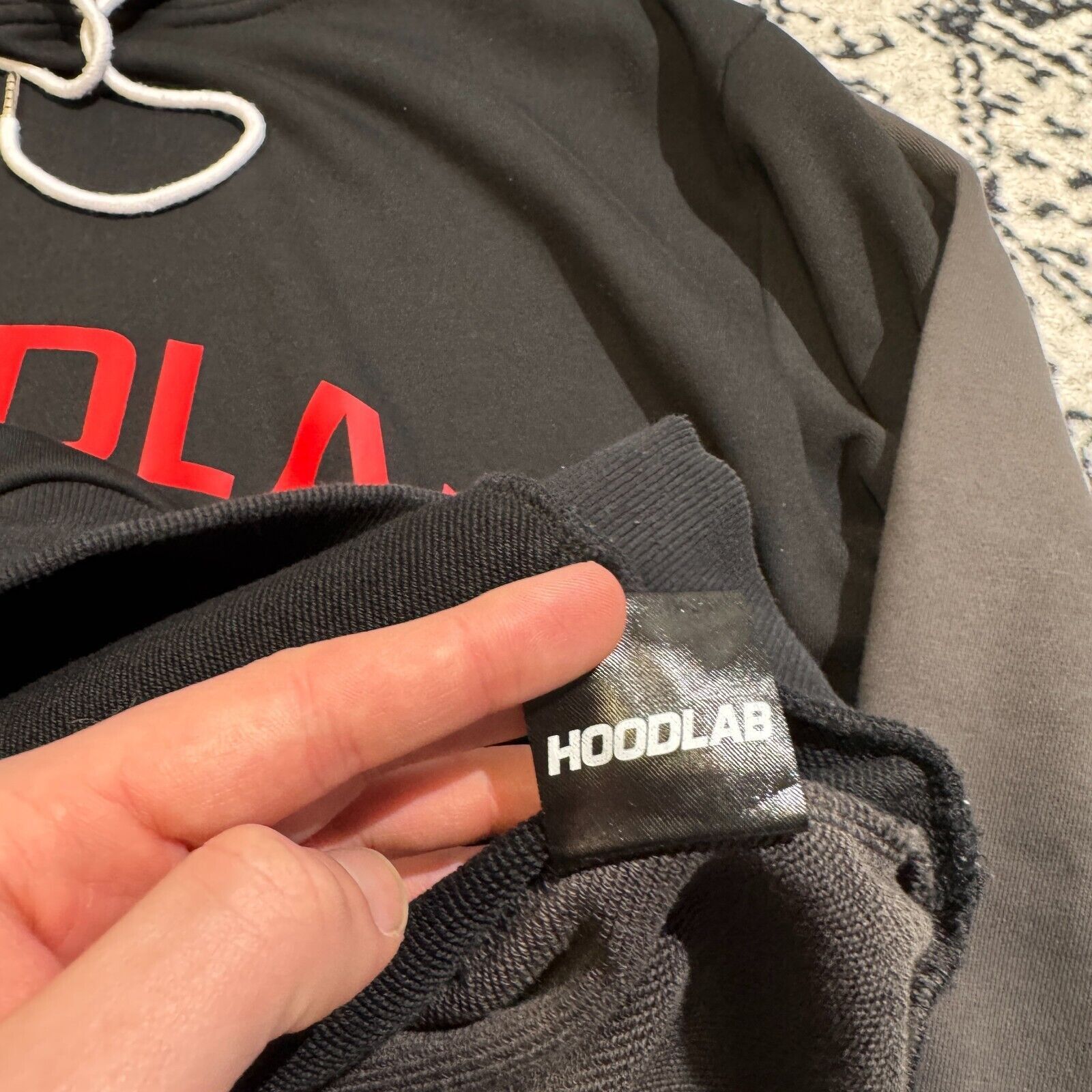 Vintage Vintage Hoodlab Unisex Gray Black Cotton Hoodie Size XL Size US XL / EU 56 / 4 - 12 Thumbnail