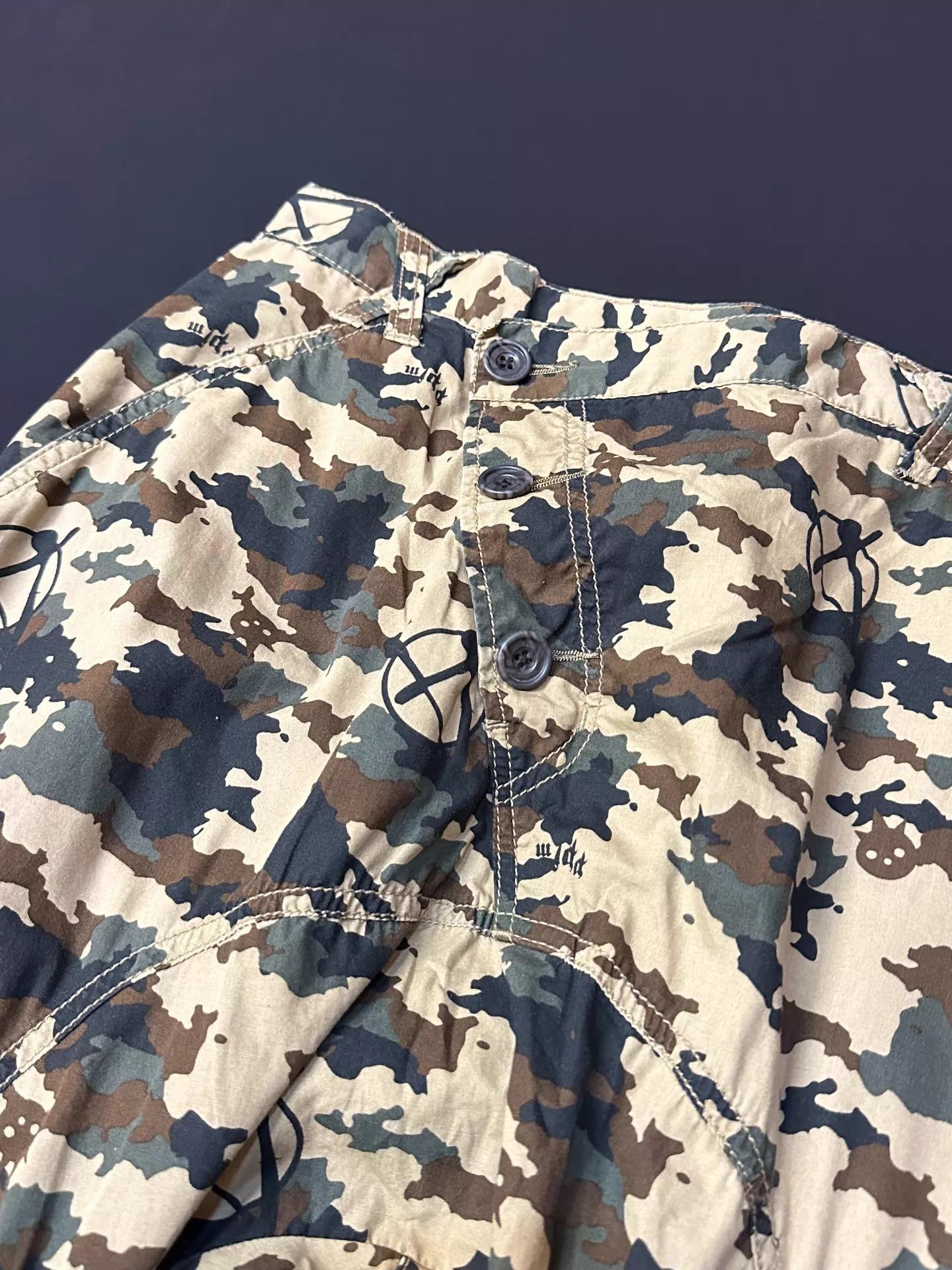 PPFM Vintage 90s PPFM Camo Cargo Mid-Length Japan Rare Size US 32 / EU 48 - 4 Thumbnail