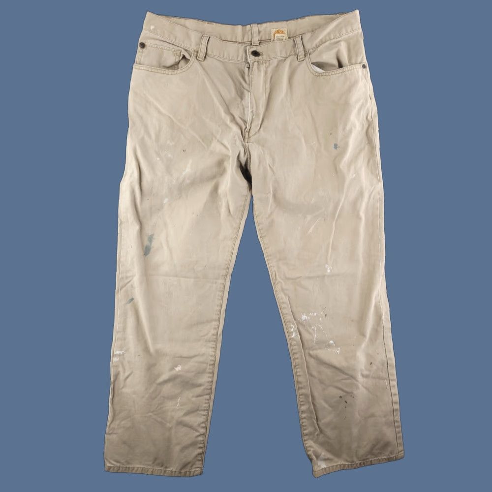 Timberland Timberland Pants Mens 38x30 Relaxed Distressed Chino Khaki Beige Flat Front Size US 38 / EU 54 - 1 Thumbnail