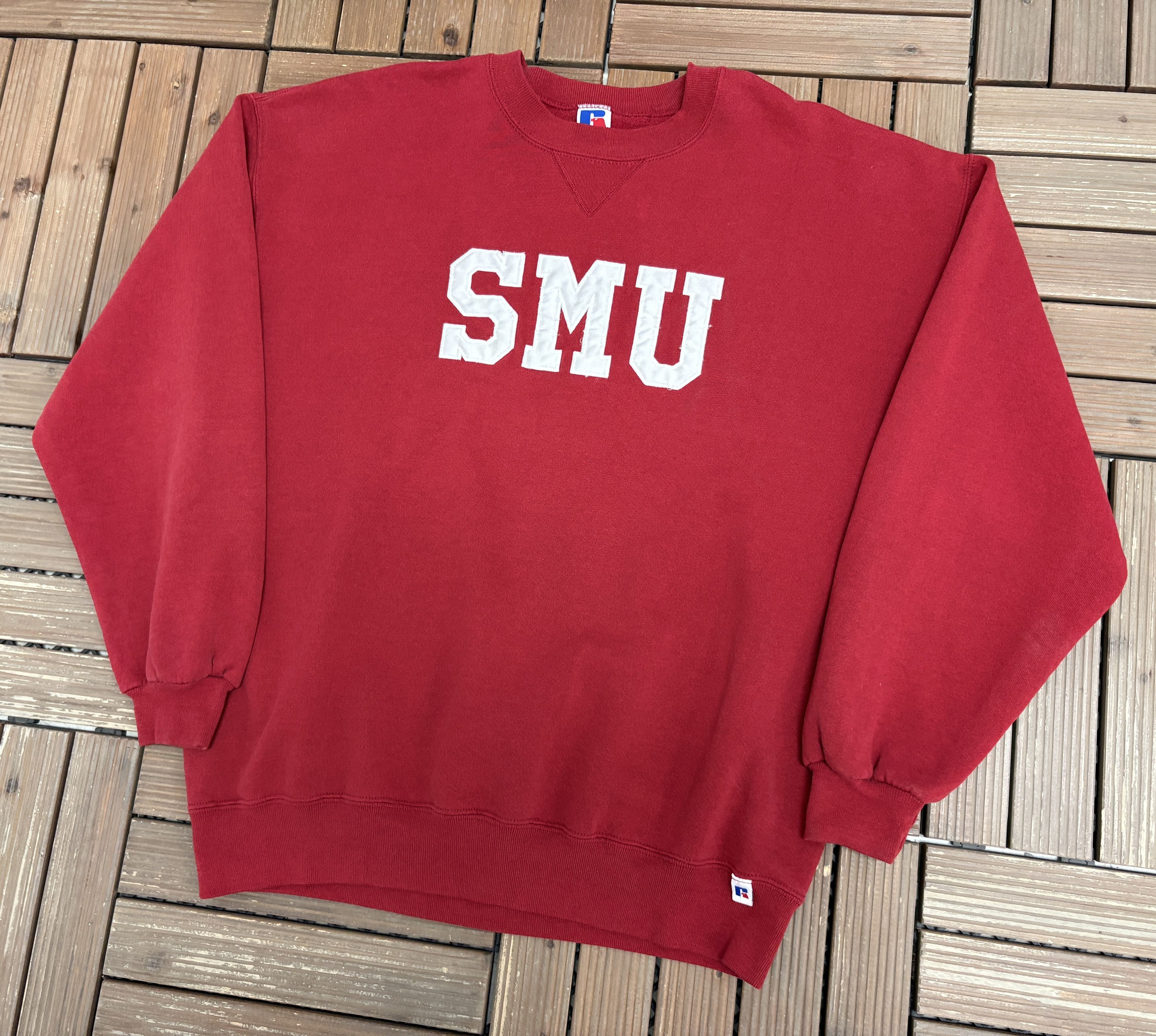 Russell Athletic SMU Mustangs Vintage Red Crewneck Sweater Size US XL / EU 56 / 4 - 3 Thumbnail