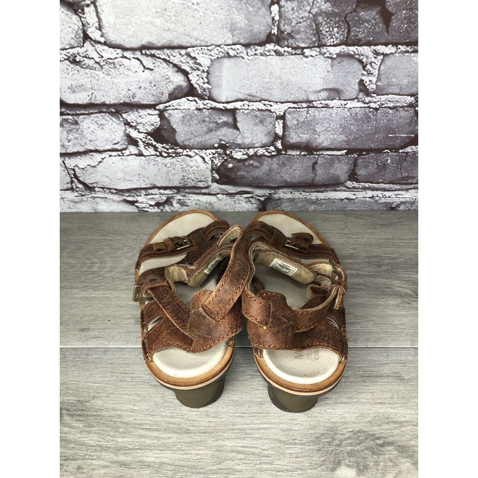 Merrell Merrell Sirah Prairie Brown Leather Wedge AnkleStrap Sandals Size US 7 / IT 37 - 5 Thumbnail