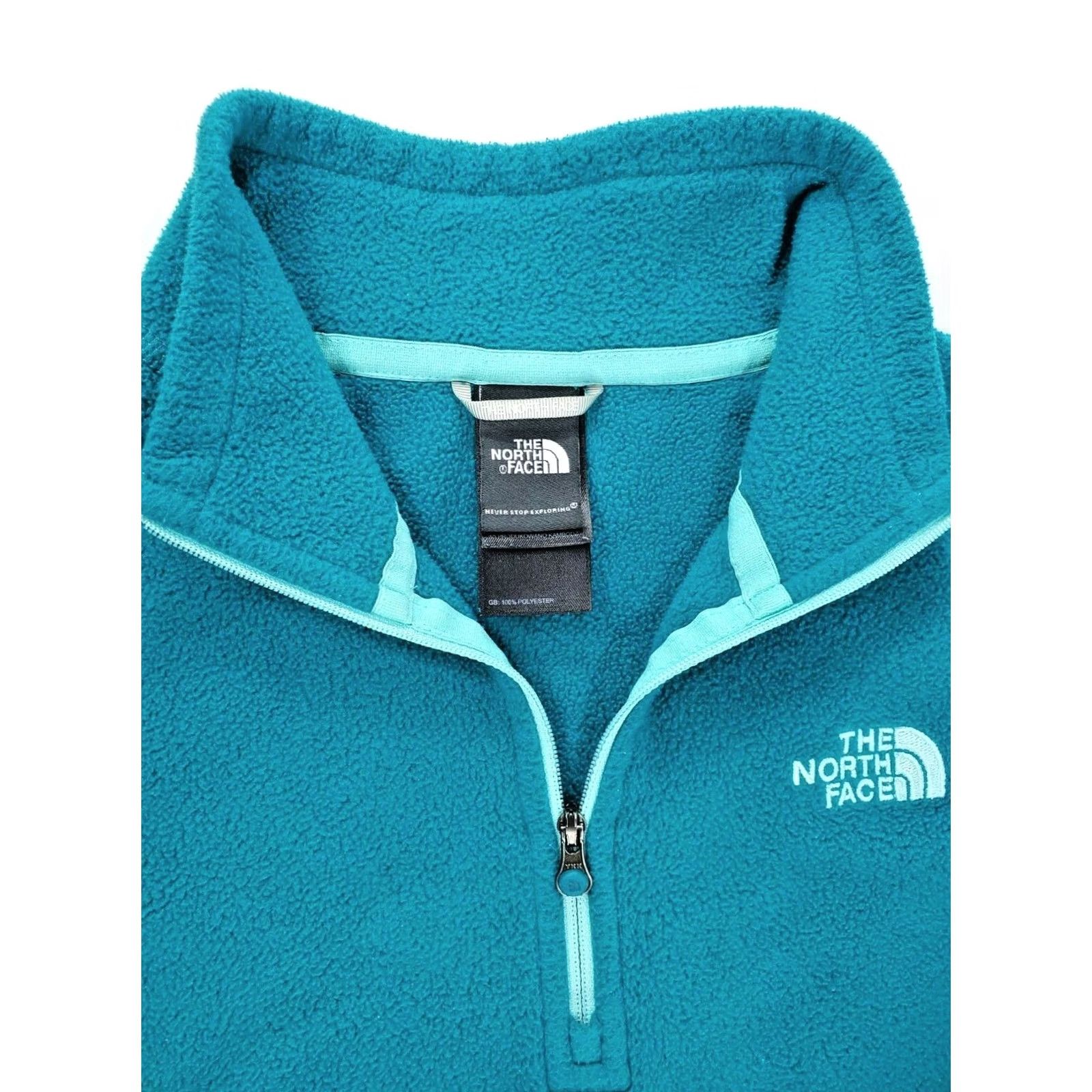 The North Face The North Face Pullover Fleece Midweight Quarter Zip Teal Green-Blue S Womens Size S / US 4 / IT 40 - 4 Thumbnail