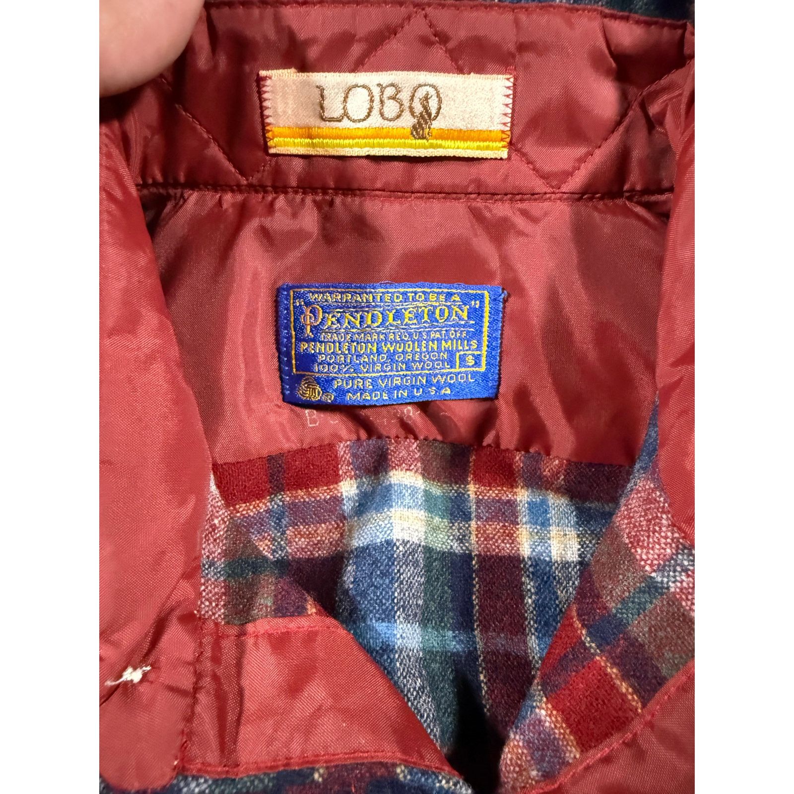 Pendleton Pendleton Lobo Men’s S Wool Plaid Flannel Shirt Red Blue USA Size US S / EU 44-46 / 1 - 3 Thumbnail