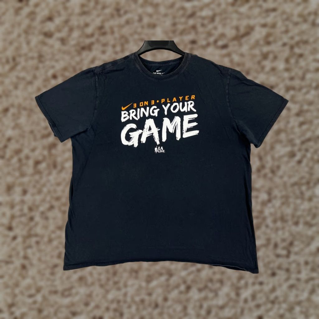 Nike Nike Shirt Mens 2XL Black Jersey Cotton Logo 3 On 3 Basketball 2019 Bring Your Game T‑Shirt Size US XXL / EU 58 / 5 - 1 Thumbnail
