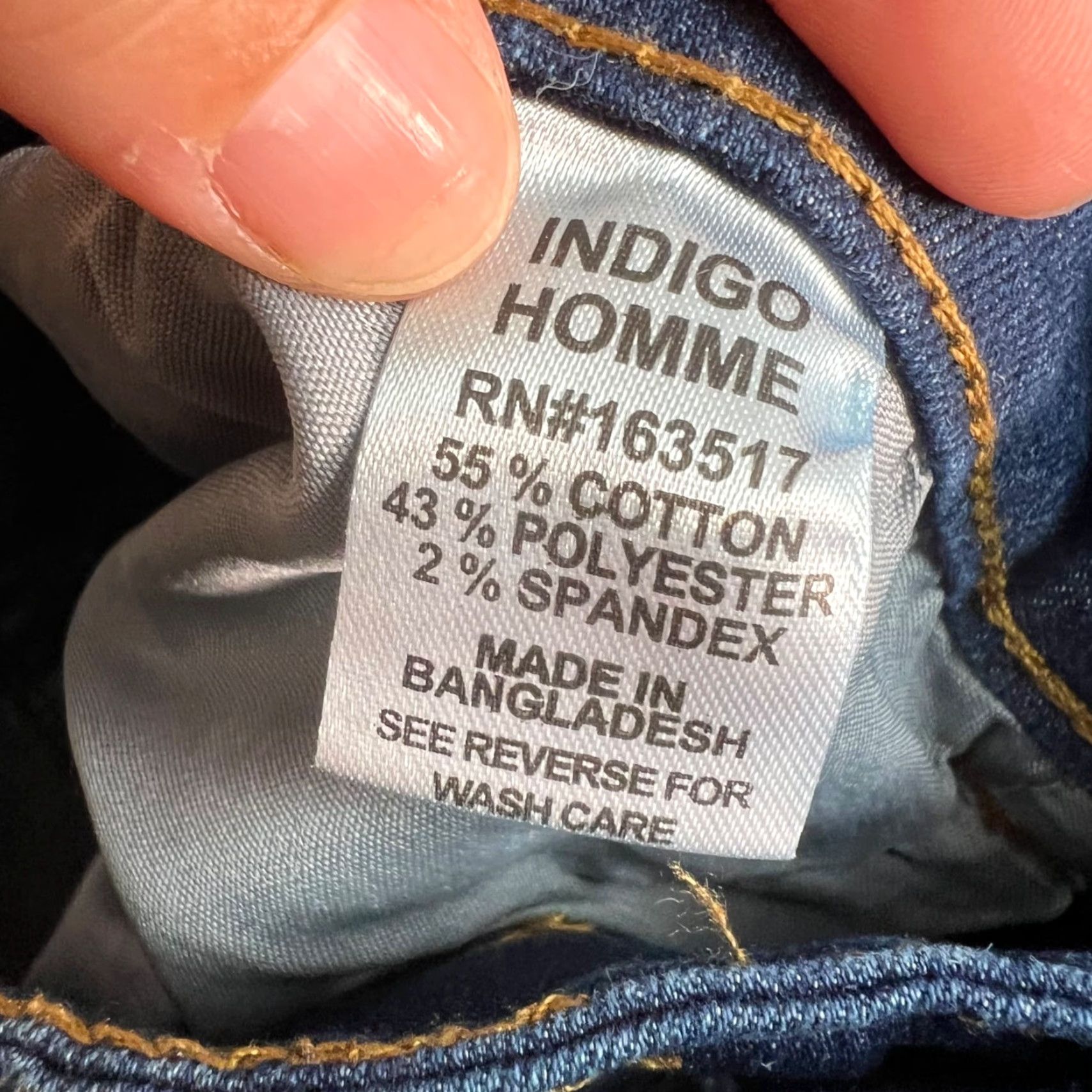 Vintage Indigo Homme Mens Jeans 36 x 30 Slim Denim Stretch Cotton 5-Pocket Straight Blue Regular Size 36 Inseam 28 Vintage: No Size US 36 / EU 52 - 5 Thumbnail