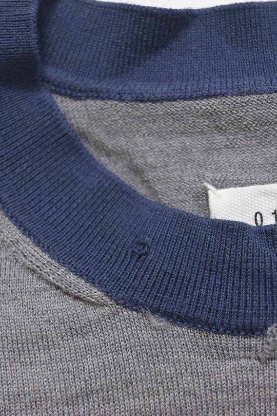 Maison Margiela o1y0625 Crewneck Sweater in Gray/Navy Blue Size S / US 4 / IT 40 - 3 Thumbnail