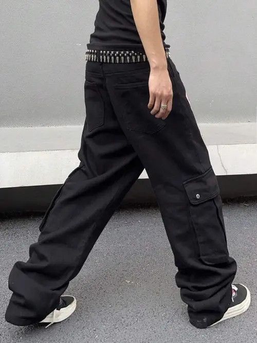 Japanese Brand Graphic Baggy Drip Drill Cargo Size US 36 / EU 52 - 2 Thumbnail