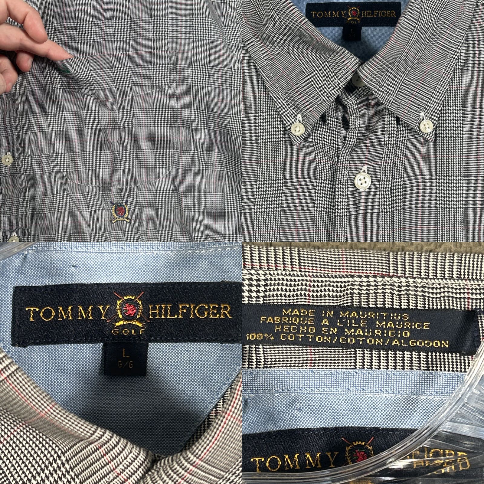 Tommy Hilfiger Tommy Hilfiger Golf Plaid Mens Button Down Long Sleeve Shirt Large Cotton Size US L / EU 52-54 / 3 - 8 Thumbnail