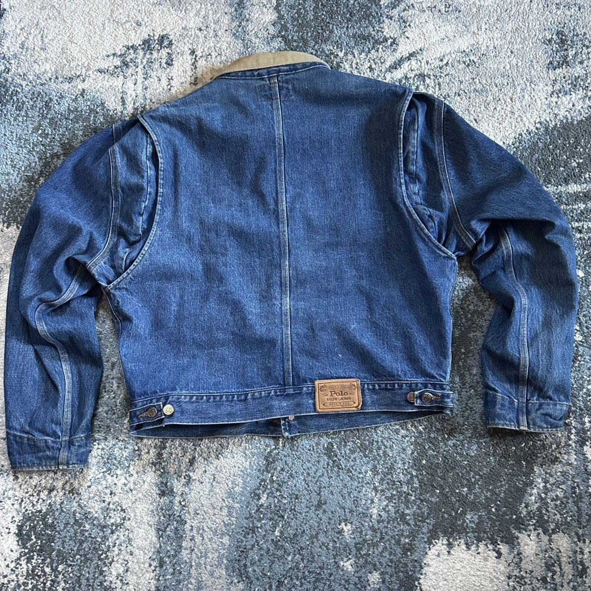 Polo Ralph Lauren 90s HEAVYWEiGHT CROPPED DARTED iNDiGO DENiM TRUCKER JACKET Size US M / EU 48-50 / 2 - 10 Thumbnail
