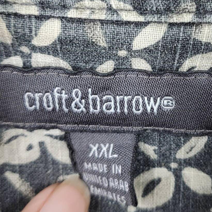 Other Croft & Barrow Gray Floral Hawaiian Aloha Shirt XXL 1601 Size US XXL / EU 58 / 5 - 3 Thumbnail