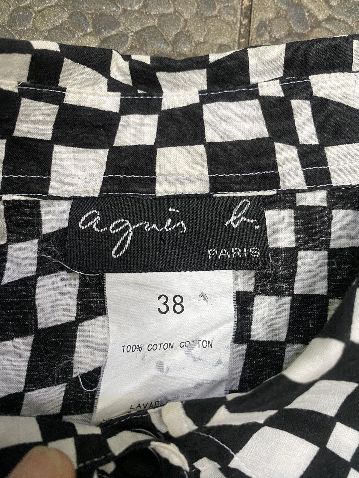 Vintage × agnes b. ‼️RARE‼️ Agnes B. Asymmetrical Checkerboard Pattern Shirt Size S / US 4 / IT 40 - 3 Thumbnail