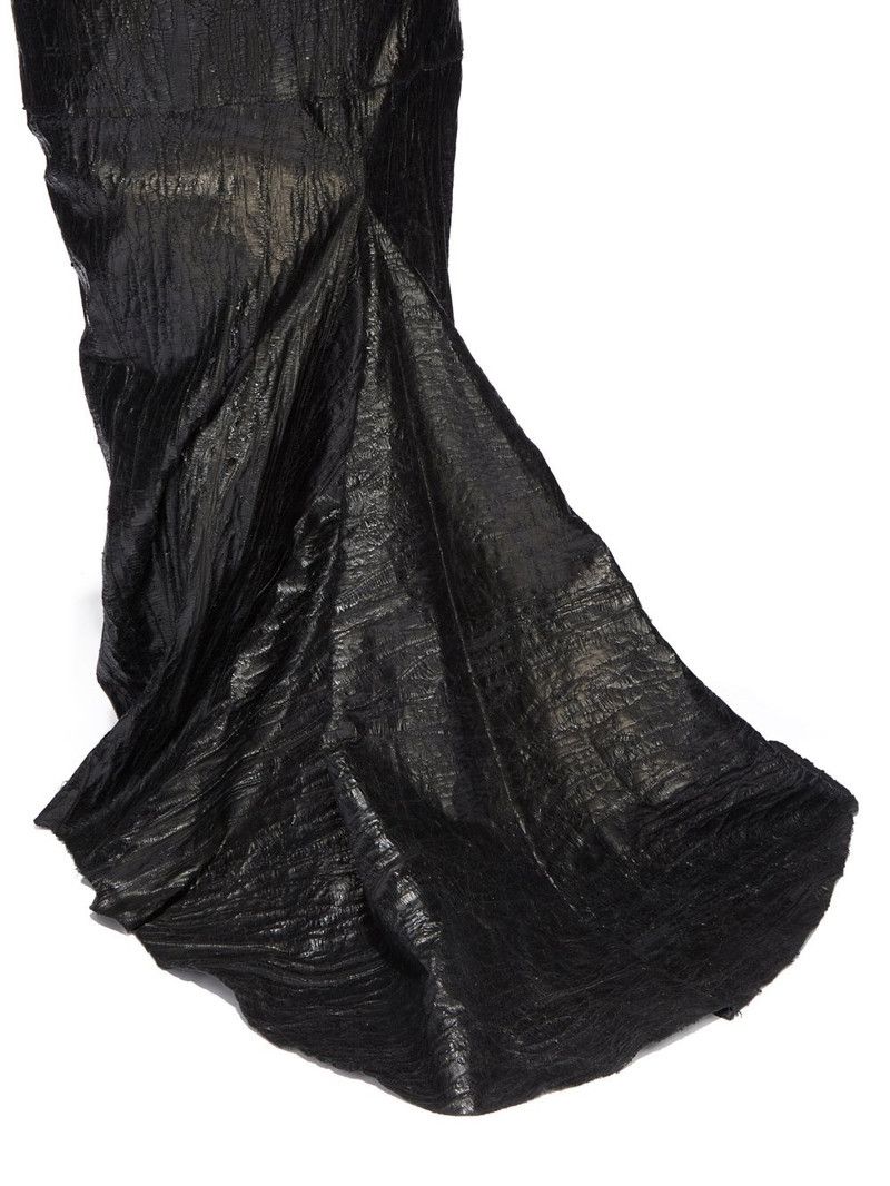 Rick Owens o1y0126 Denim Maxi Skirt in Black Size 26" / US 2 / IT 38 - 6 Thumbnail