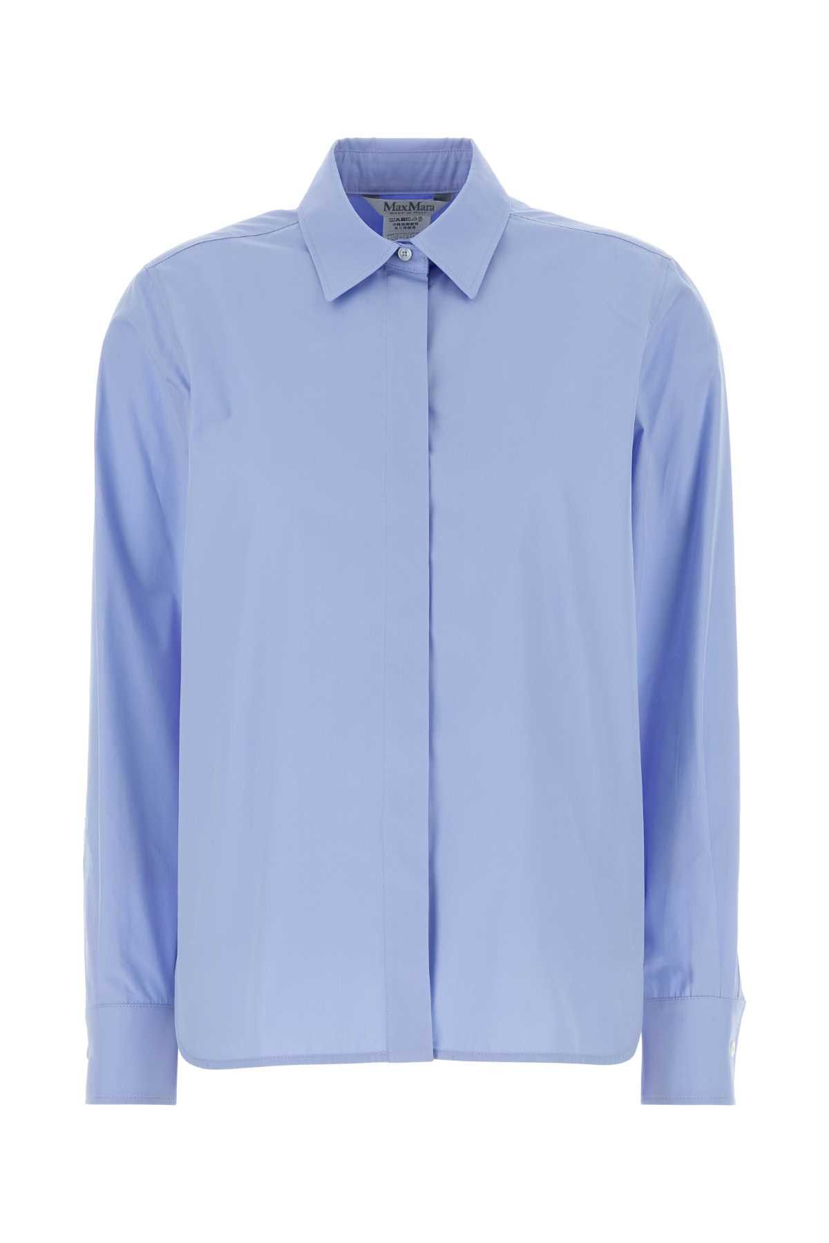 Max Mara Powder Blue Poplin Maroso Shirt Size M / US 6-8 / IT 42-44 - 1 Thumbnail