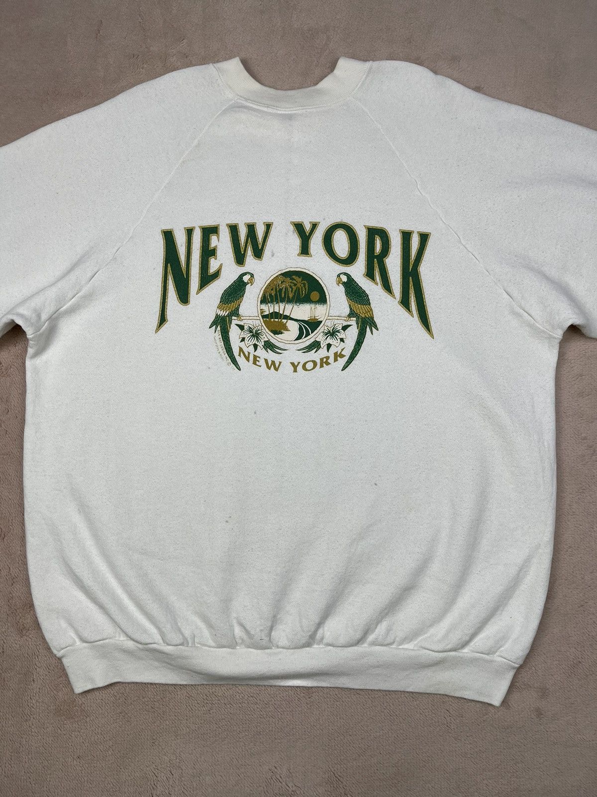 Fruit Of The Loom Vintage 90s Sun Art NEW YORK Both Print Sweatshirts Size US L / EU 52-54 / 3 - 7 Thumbnail