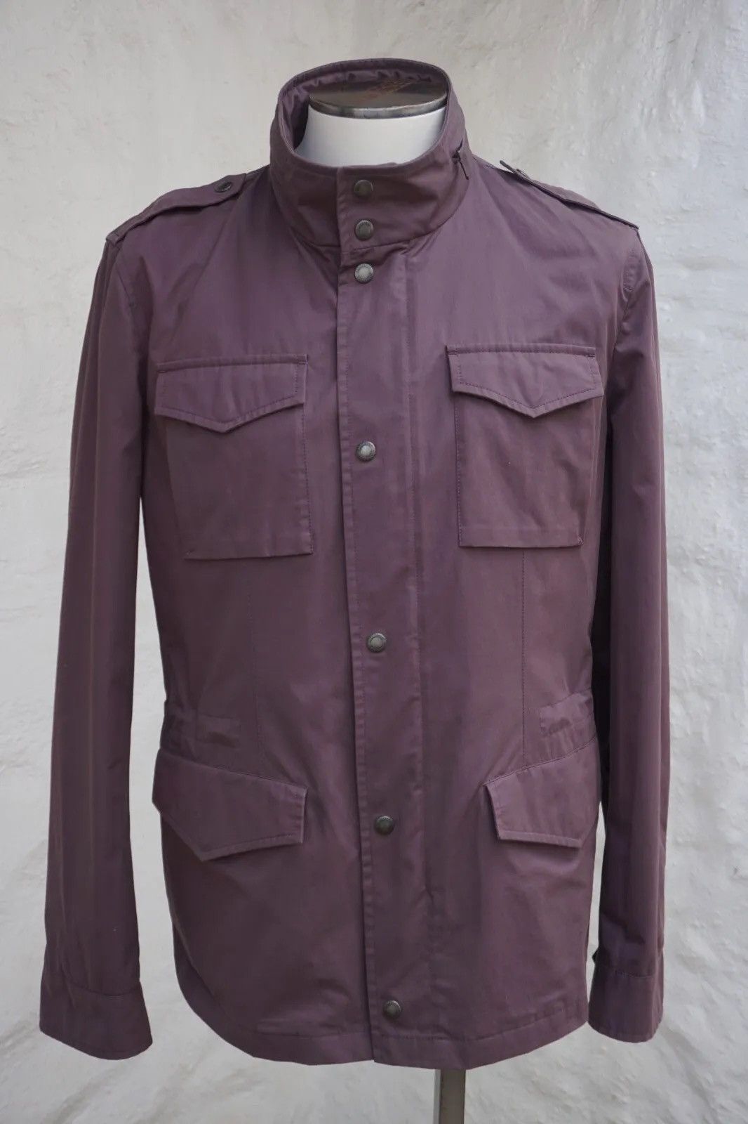 image of Brunello Cucinelli Cotton Field Jacket XL $3K in Purple, Men's