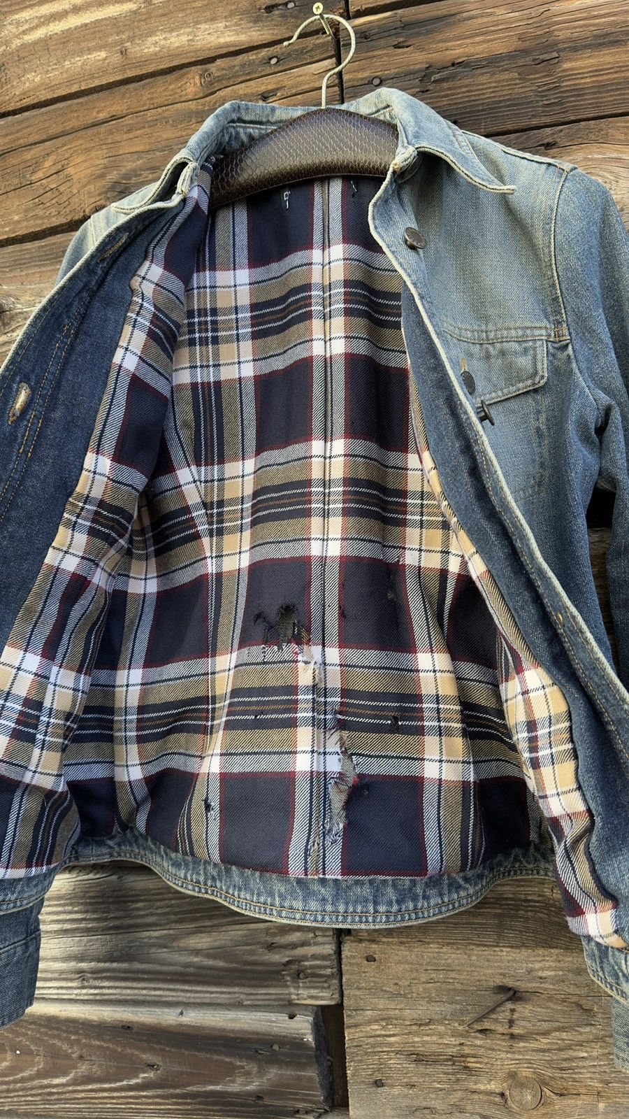 Dolce & Gabbana DOLCE & GABBANA Blue Denim Jacket Plaid Lined Branded Button Size M / US 6-8 / IT 42-44 - 8 Thumbnail