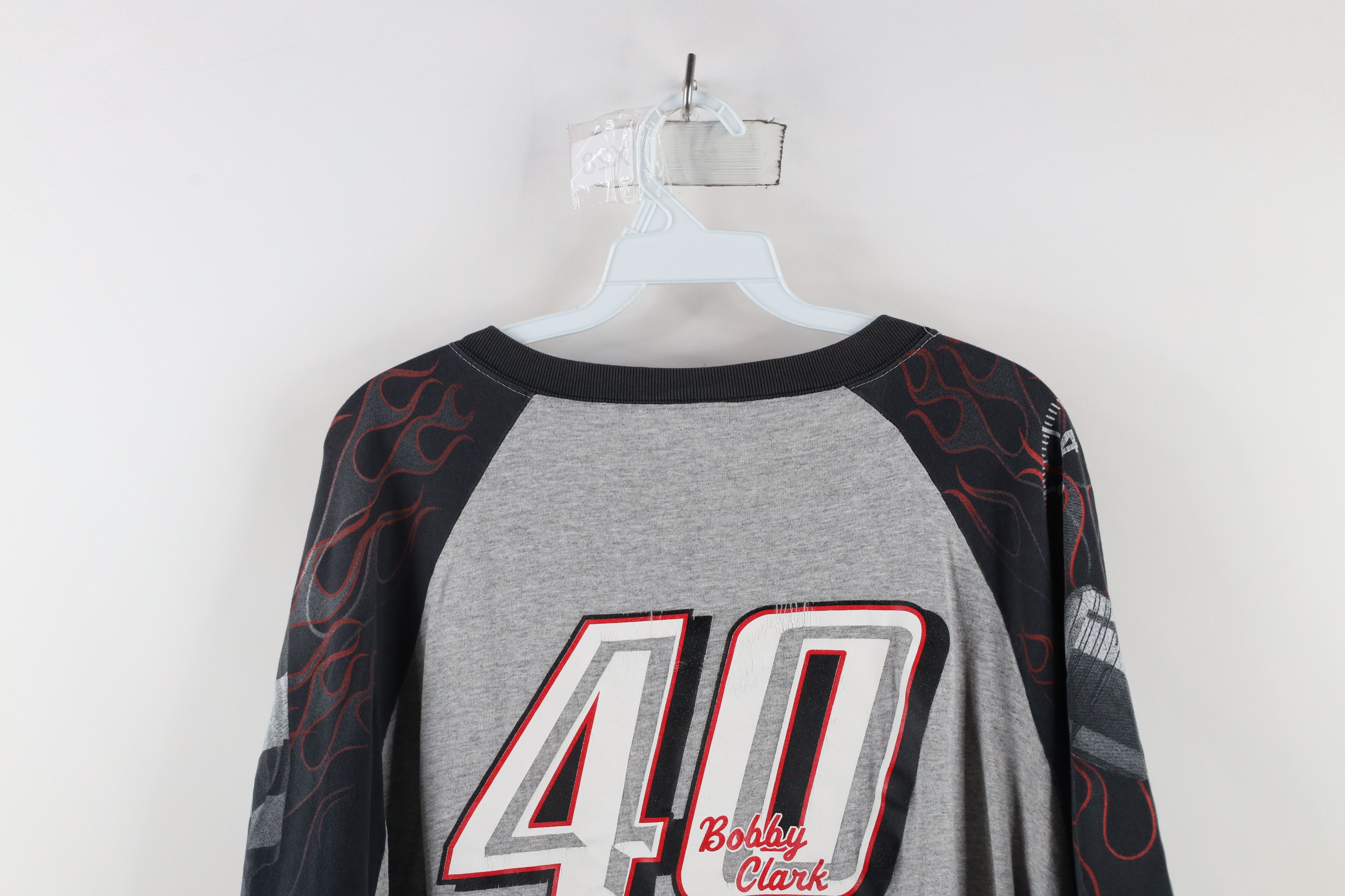 Vintage Vintage 90s Davis Bros Bobby Clark Racing Flames T-Shirt Size US XL / EU 56 / 4 - 15 Thumbnail