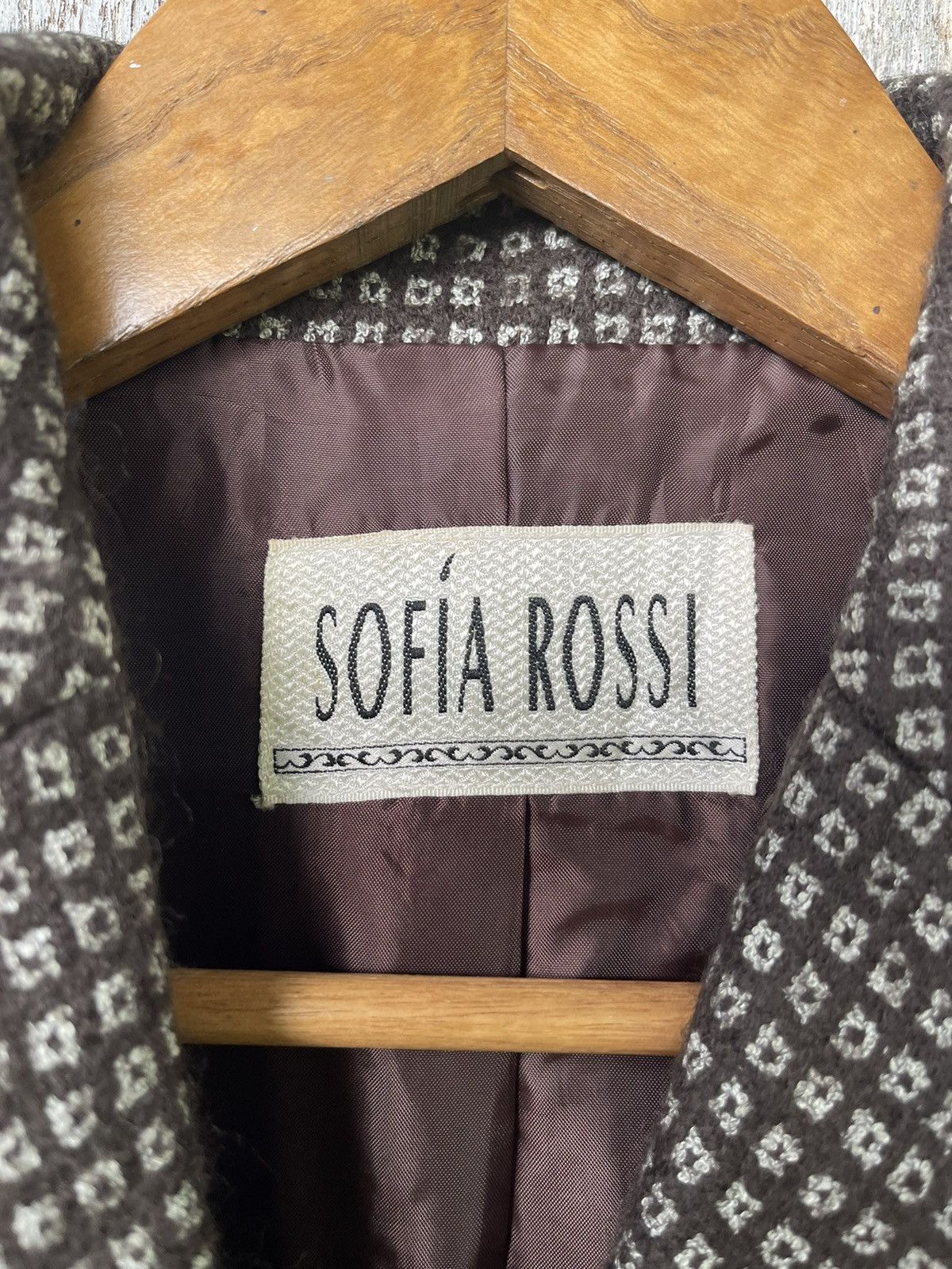 Designer Sofía Rossi Vintage Houndstooth Long Coat – Size 9AR (JP) Size M / US 6-8 / IT 42-44 - 16 Thumbnail
