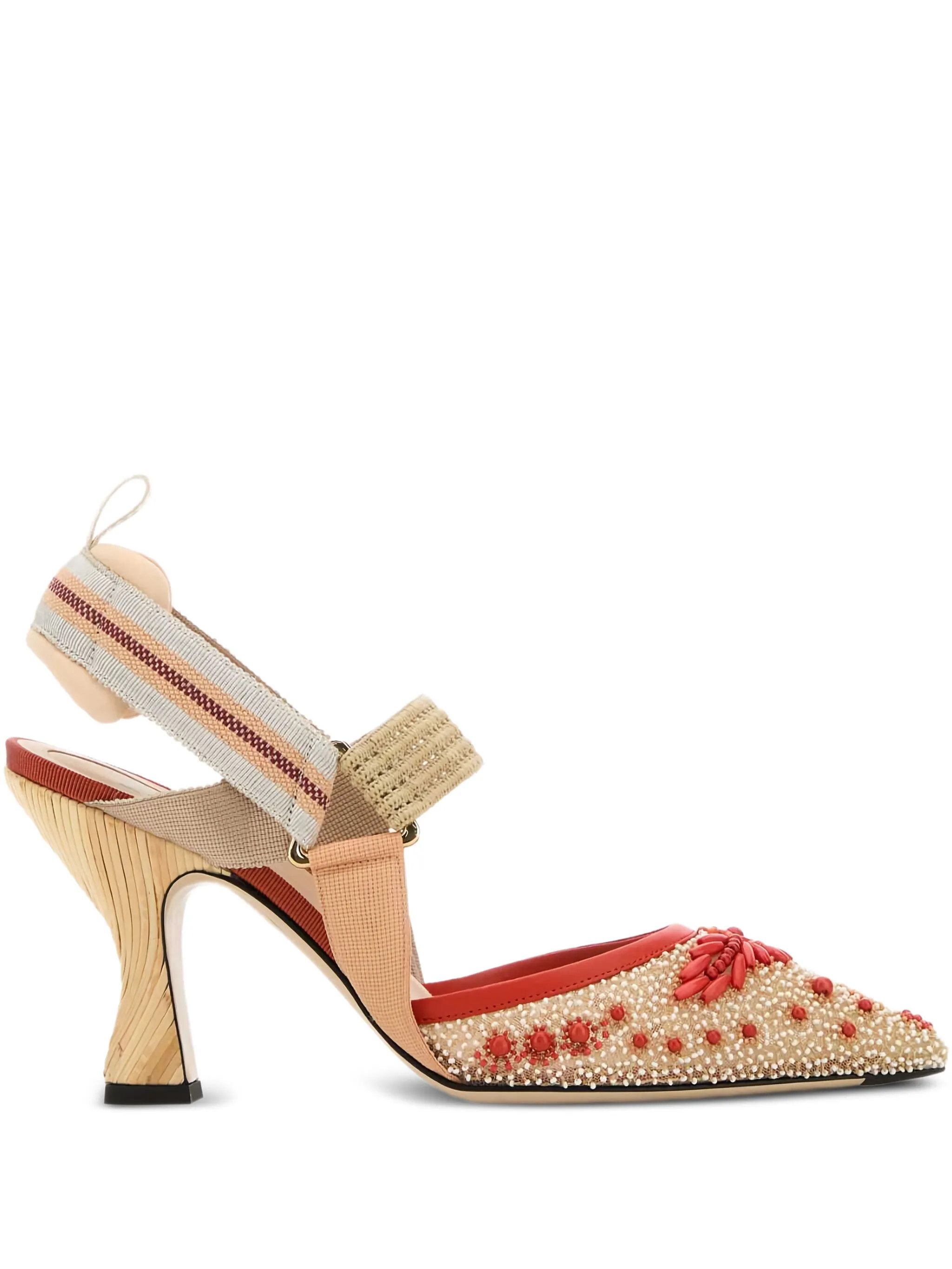 Fendi os11x0126 Colibri' Shoe With Back Strap Heels in Multicolor Size US 9 / IT 39 - 1 Thumbnail