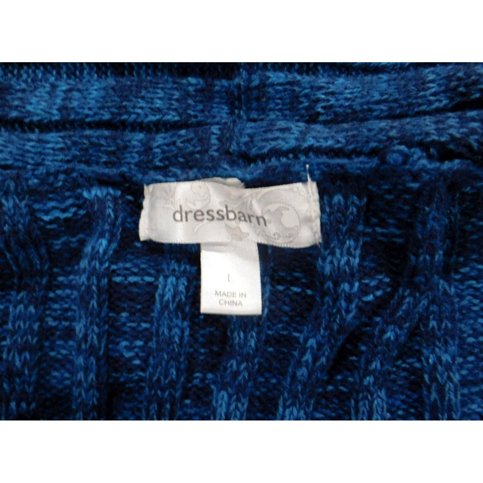 Vintage Dressbarn Womens Sweater Large Blue Pullover Round Neck Long Sleeve Knit Acrylic Stretch Regular L Blue Size L / US 10 / IT 46 - 7 Thumbnail