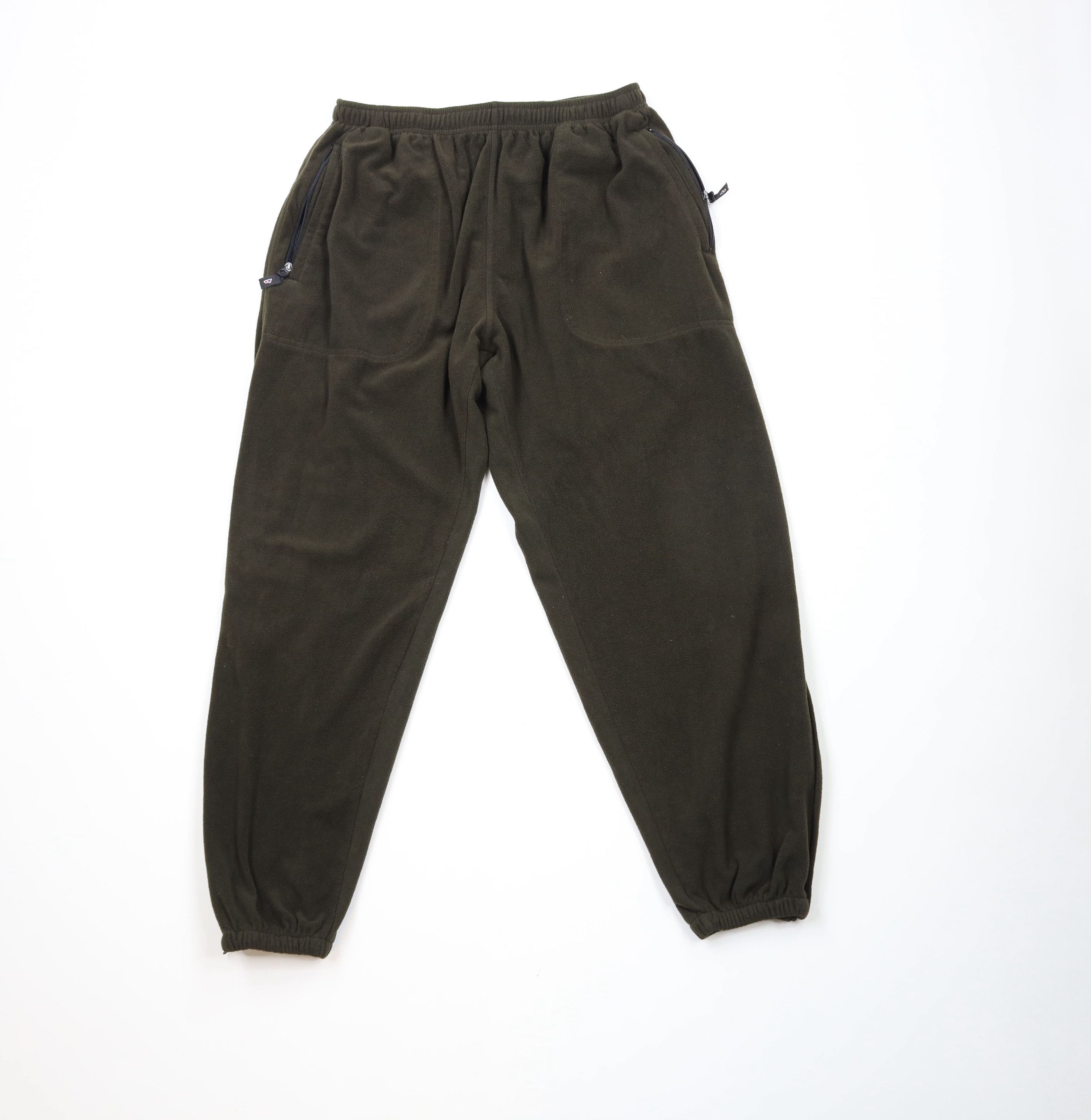 Vintage Vintage 90s Streetwear Fleece Sweatpants Joggers Green Size US 34 / EU 50 - 1 Thumbnail