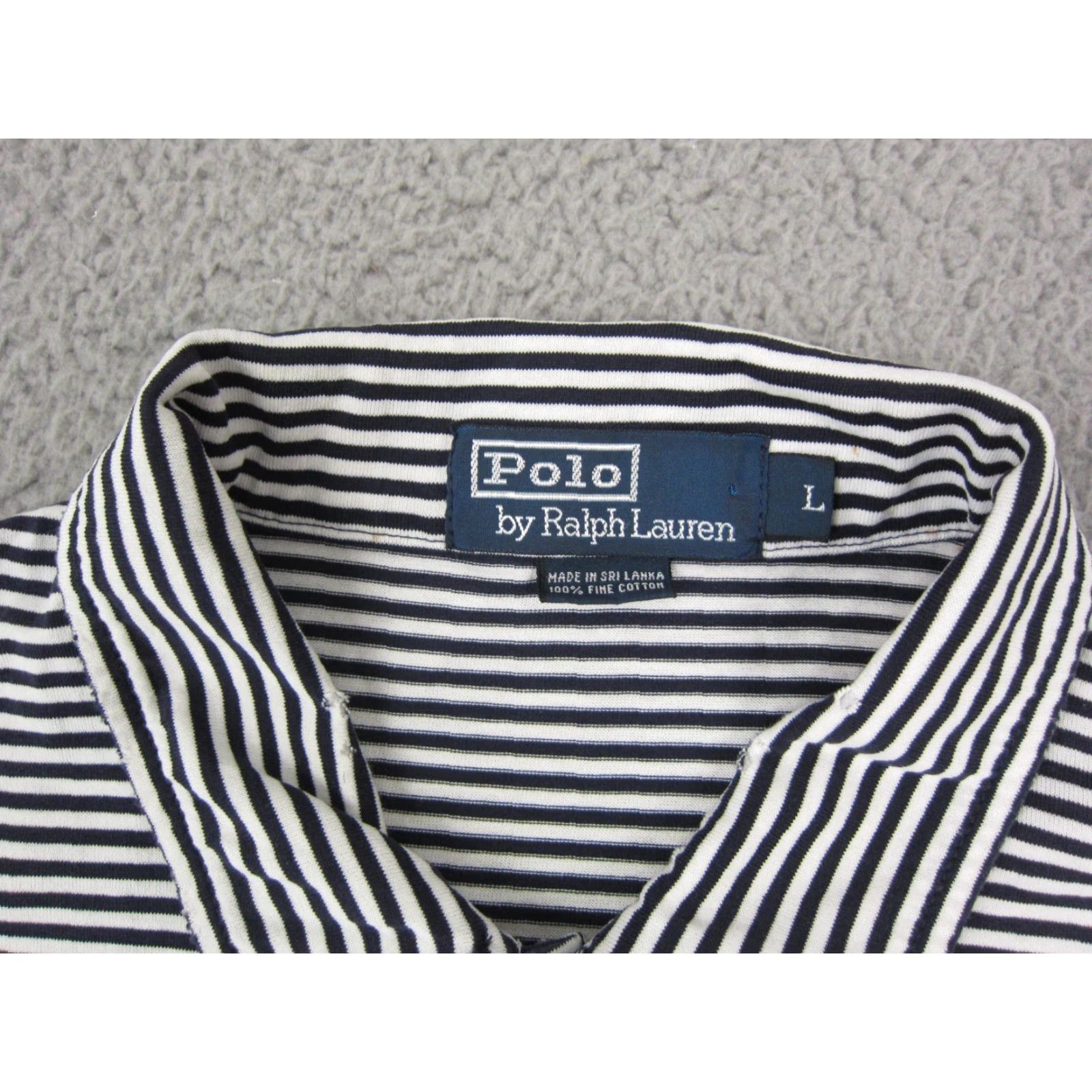 Ralph Lauren VINTAGE Ralph Lauren Polo Shirt Mens L White Blue Pony Soft Cotton Striped Casual Logo 80s 90s Golf Mens Size US L / EU 52-54 / 3 - 3 Thumbnail
