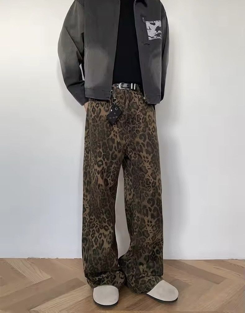 Japanese Brand × Jean Vintage Brown Leopard Print Straight Leg Jeans Size US 32 / EU 48 - 4 Thumbnail