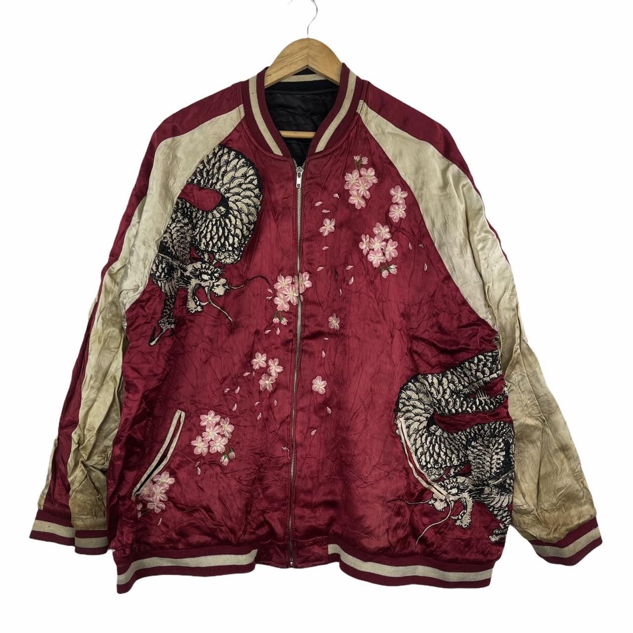 Vintage Vintage SUKAJAN Jacket DRAGON RYU RAYON Reversible Japanese Size XL / US 12-14 / IT 48-50 - 1 Thumbnail