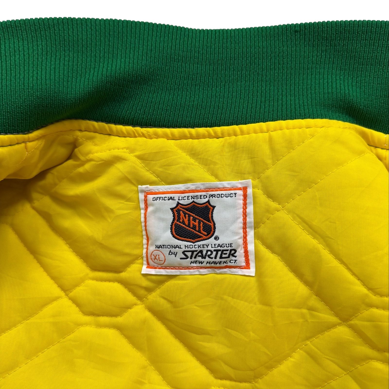 NHL VTG 90s MINNESOTA NORTH STARS STARTER SATIN BOMBER JACKET Size US XL / EU 56 / 4 - 5 Thumbnail