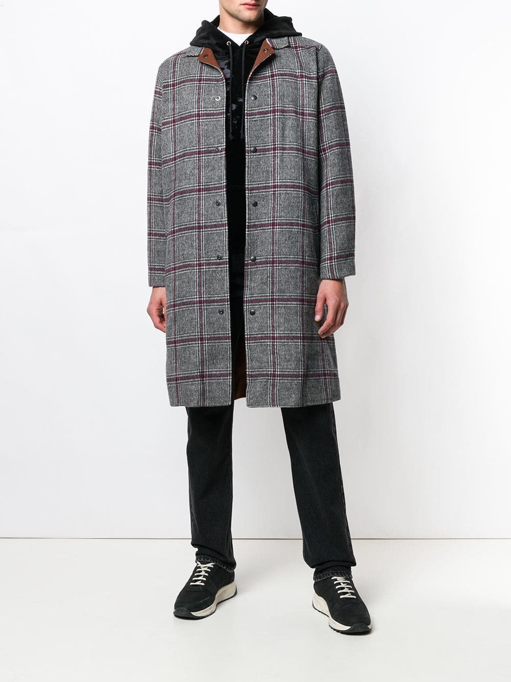 John Elliott John Elliott Checked Coat - Red Plain (Size 1/Small) Size US S / EU 44-46 / 1 - 6 Thumbnail