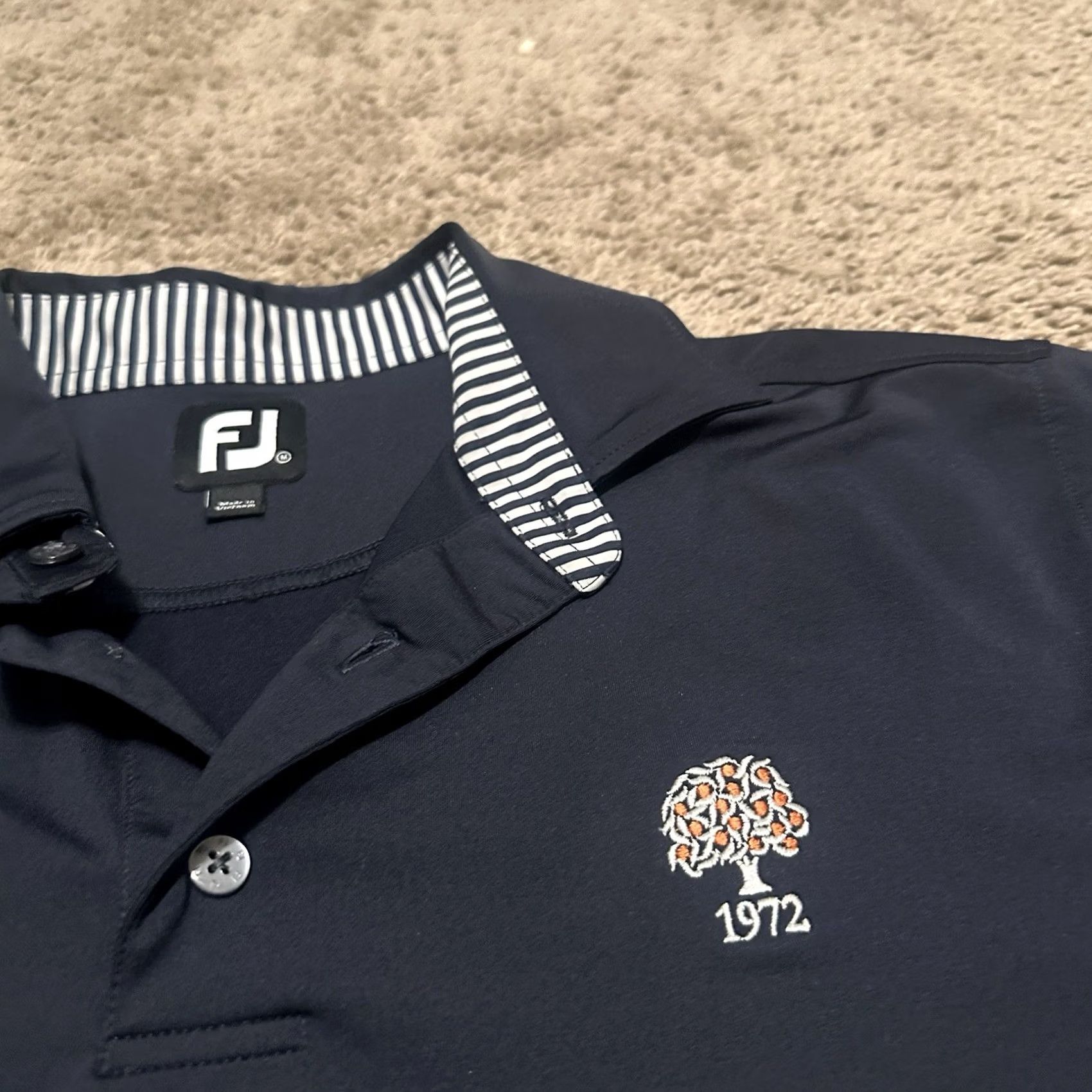 Footjoy Footjoy Golf Polo Shirt Mens Medium Breathable Performance Collared Short Sleeve Blue Logo Embroidered Athletic Golf Shirt Size US M / EU 48-50 / 2 - 2 Thumbnail