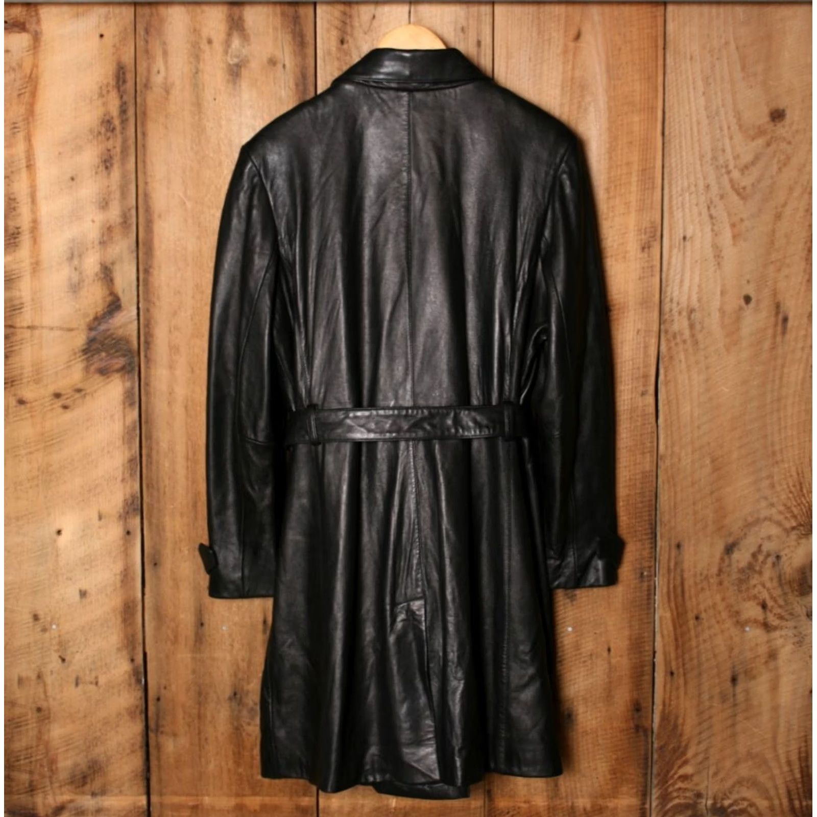 Vintage VINTAGE WILSONS Pelle Studio Black Leather Snap Button Belted Coat Women's XL Coat Mens? Size XL / US 12-14 / IT 48-50 - 6 Thumbnail