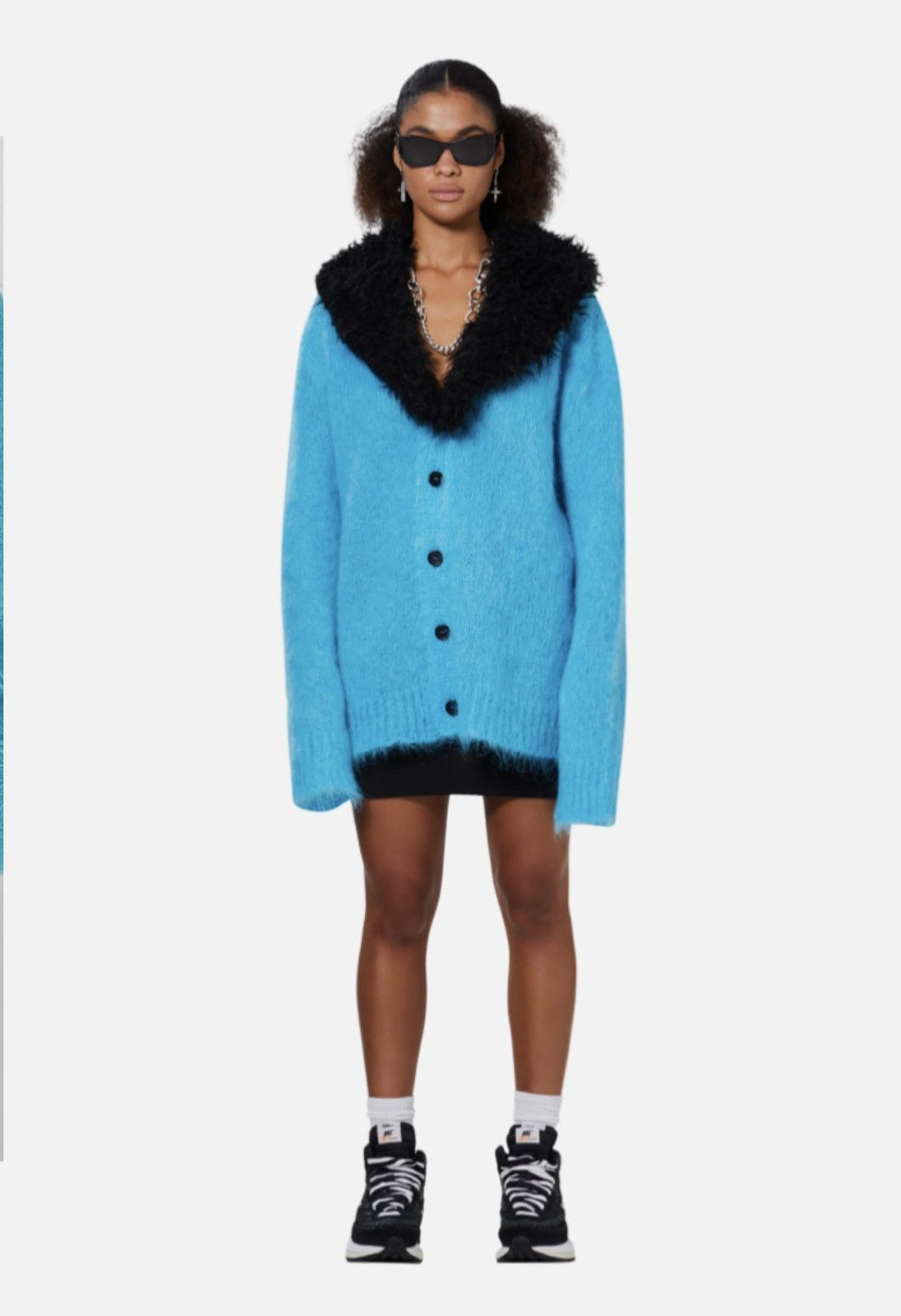 Marni Marni Fuzzy Wuzzy Mohair Cardigan Turquoise NWT Size US L / EU 52-54 / 3 - 6 Thumbnail