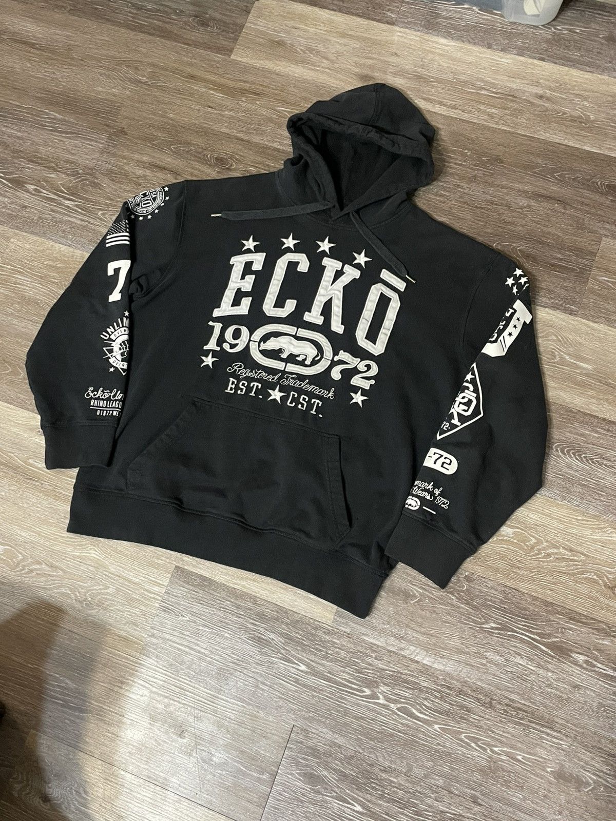 Ecko Unltd. Y2K 2000s Ecko Unlimited Pullover Black Washed Hoodie Size US XL / EU 56 / 4 - 1 Thumbnail