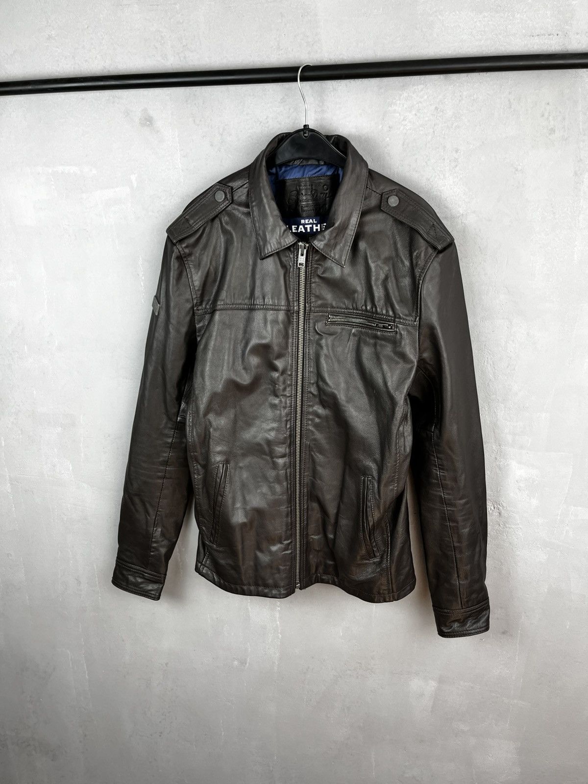 Japanese Brand × Leather × Superdry Superdry leather jacket Size US XL / EU 56 / 4 - 1 Thumbnail