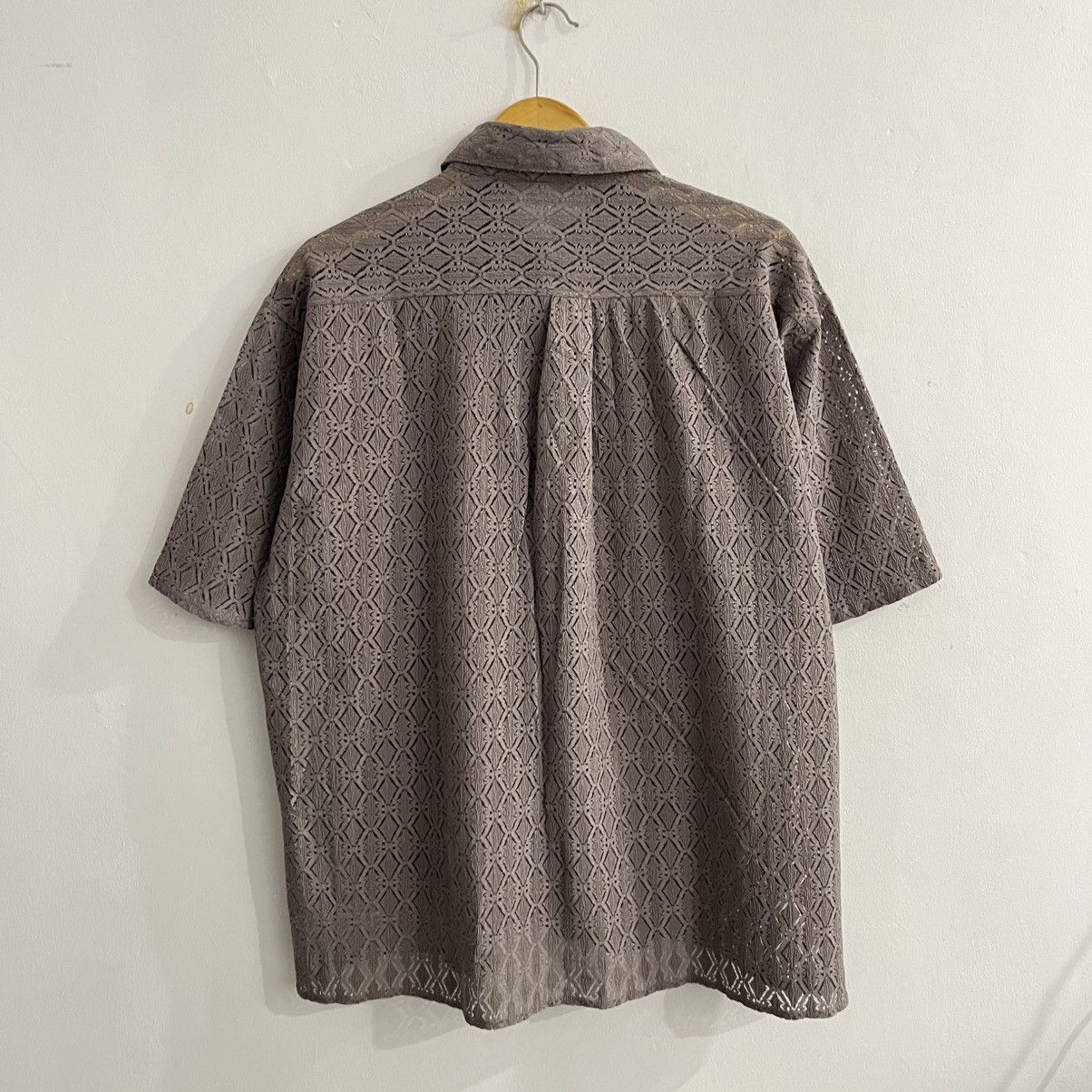 Issey Miyake Mono Mart - Corchet Oversized Button Up Shirt Size US M / EU 48-50 / 2 - 7 Thumbnail
