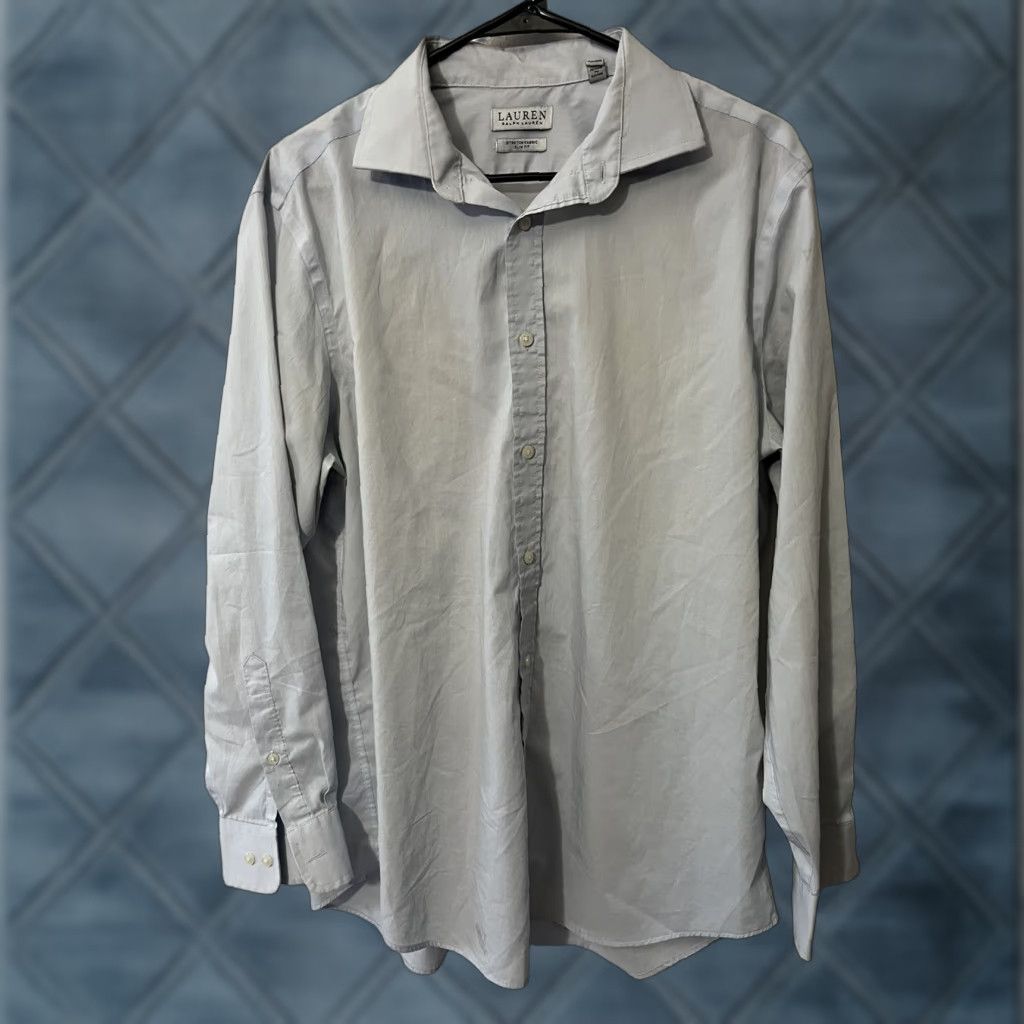Ralph Lauren LAUREN RALPH LAUREN Shirt Slim Fit Button-Up Long Sleeve Mens Large Light Blue Classic Preppy Size US L / EU 52-54 / 3 - 1 Thumbnail