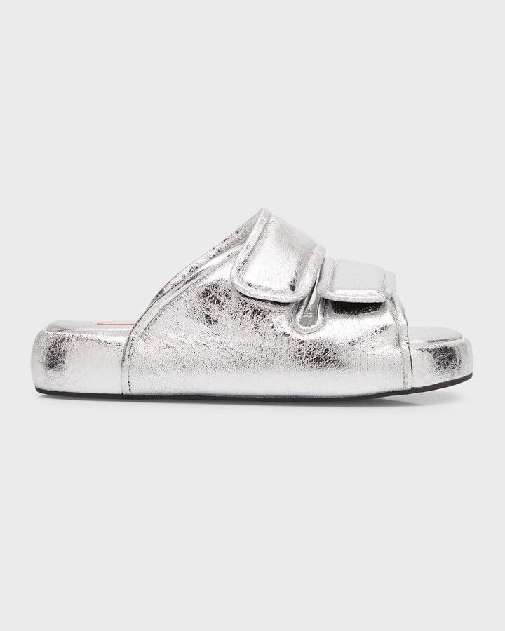 Simon Miller Simon Miller Cro Metallic Dual-Grip Slide Sandals Size US 6 / IT 36 - 1 Thumbnail