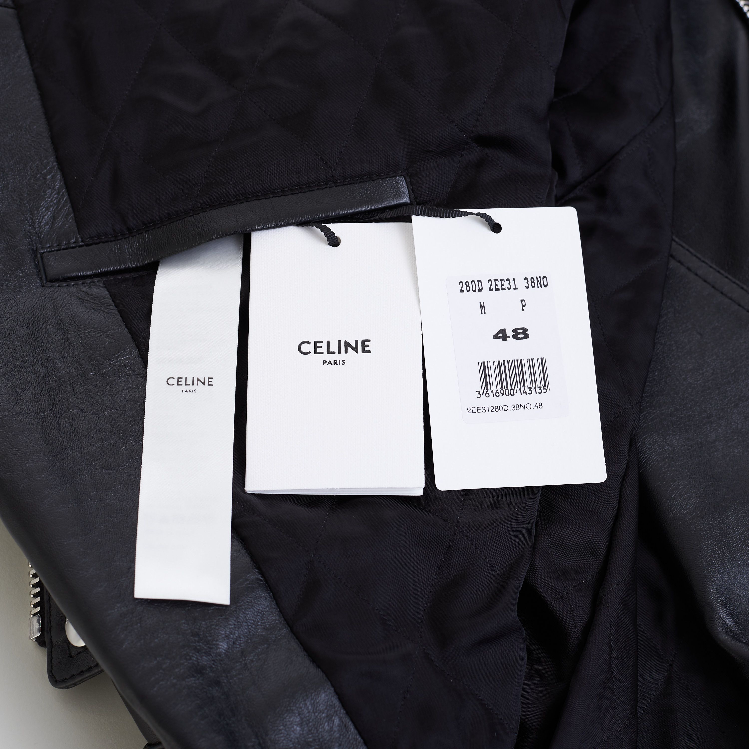 Celine Loose Fit Biker Jacket In Soft Lambskin Leather Size US M / EU 48-50 / 2 - 11 Thumbnail