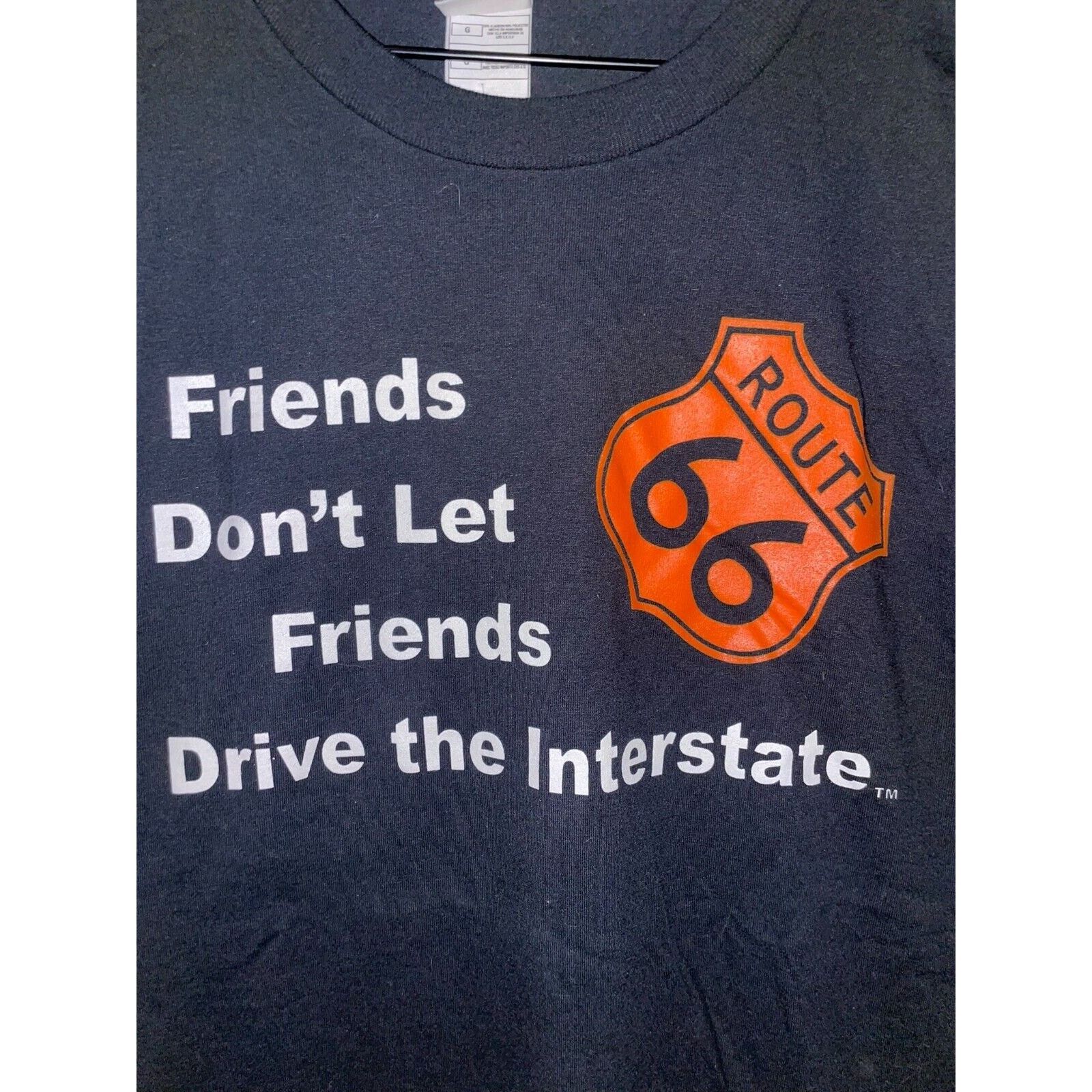 Fruit Of The Loom Route 66 Shirt Friends Don't Let Friends Black Large Tee Size US L / EU 52-54 / 3 - 2 Thumbnail