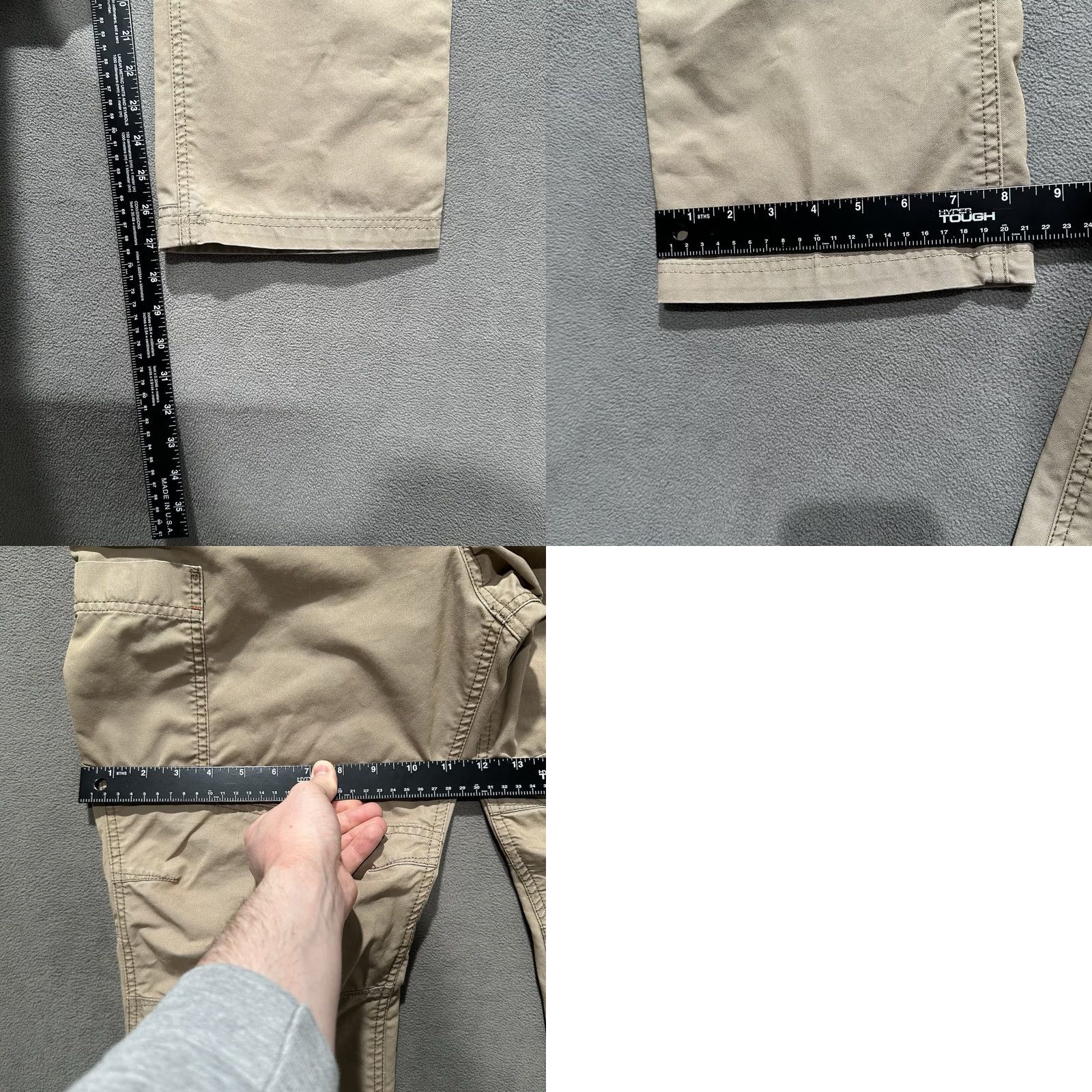 Vintage LL Bean Pants Mens 35x29 (35x27) Beige Riverton Canvas Workwear Utility Outdoor Size US 35 - 9 Thumbnail