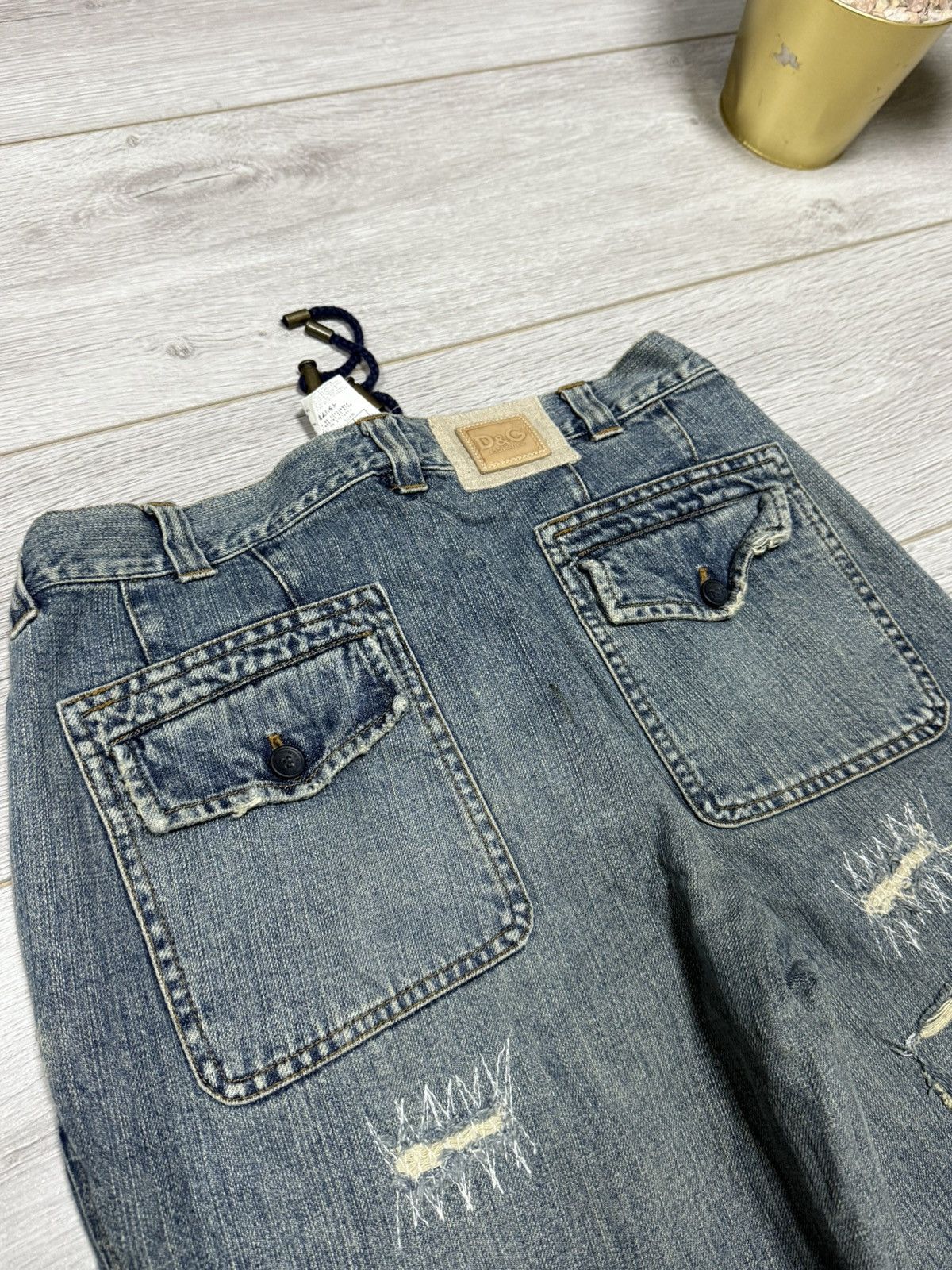 Dolce & Gabbana Dolce Gabbana elastic waistband distressed jeans tears pants Size US 32 / EU 48 - 4 Thumbnail