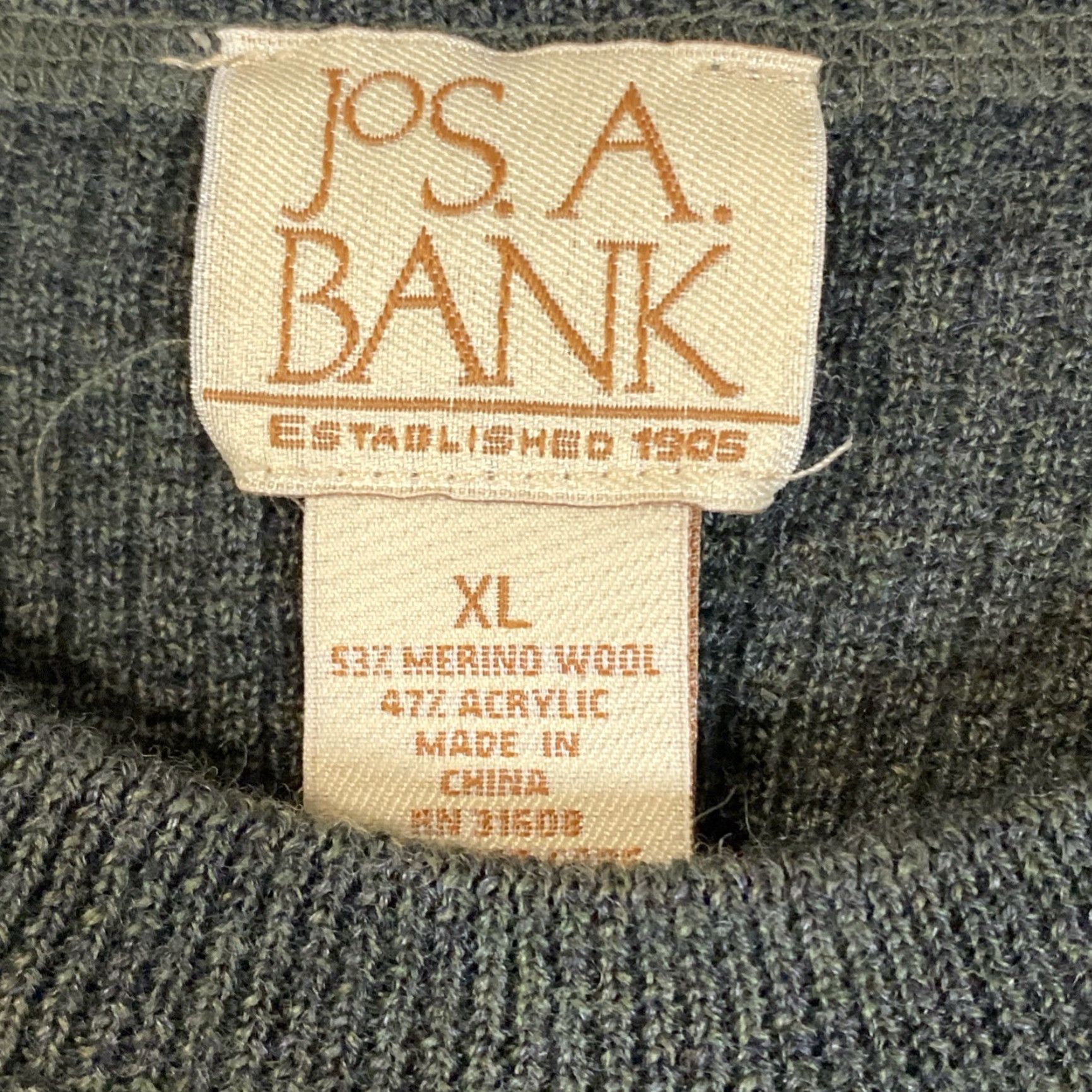 Jos. A. Bank Jos. A. Bank Merino Wool Sweater Knit Green Mens XL Pullover Outdoor Fisherman Knit Wool Size US XL / EU 56 / 4 - 2 Thumbnail